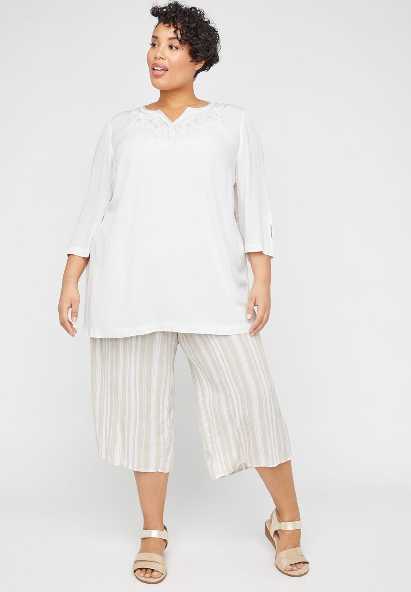 Embroidered Gauze Tunic Fullbeauty Outlet