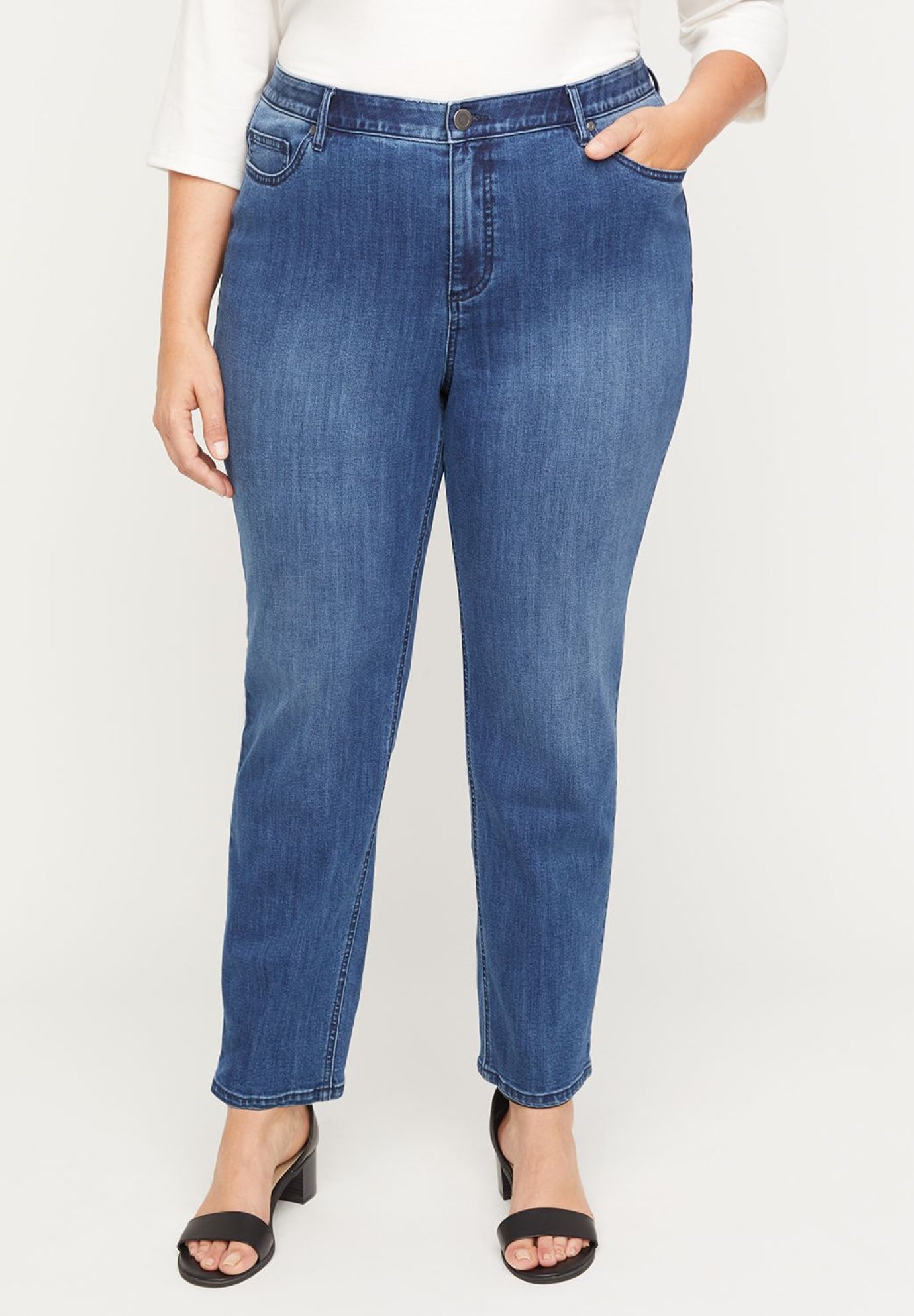 Secret Slimmer Straight Leg Jean Fullbeauty Outlet