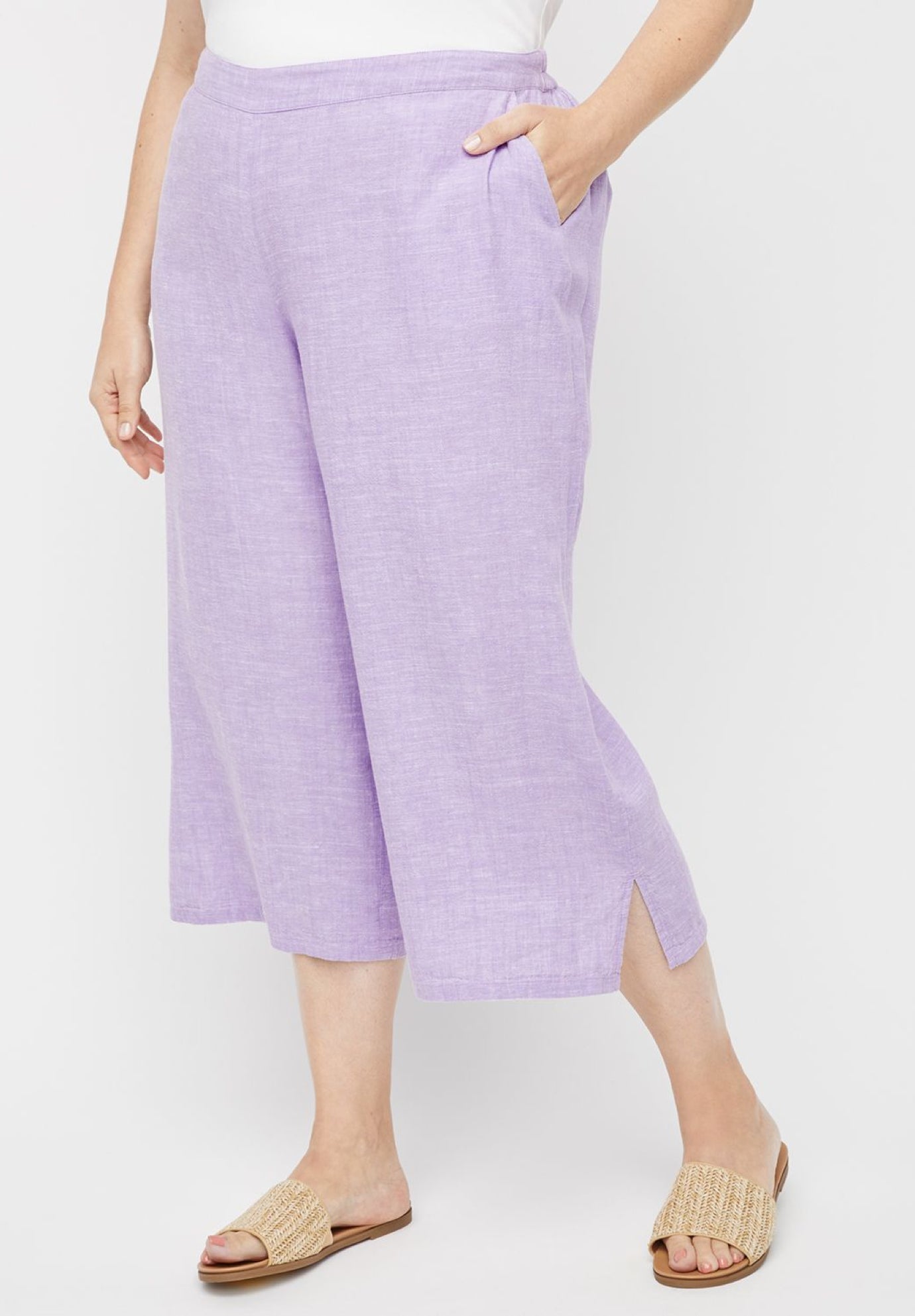 Linen blend capris clearance
