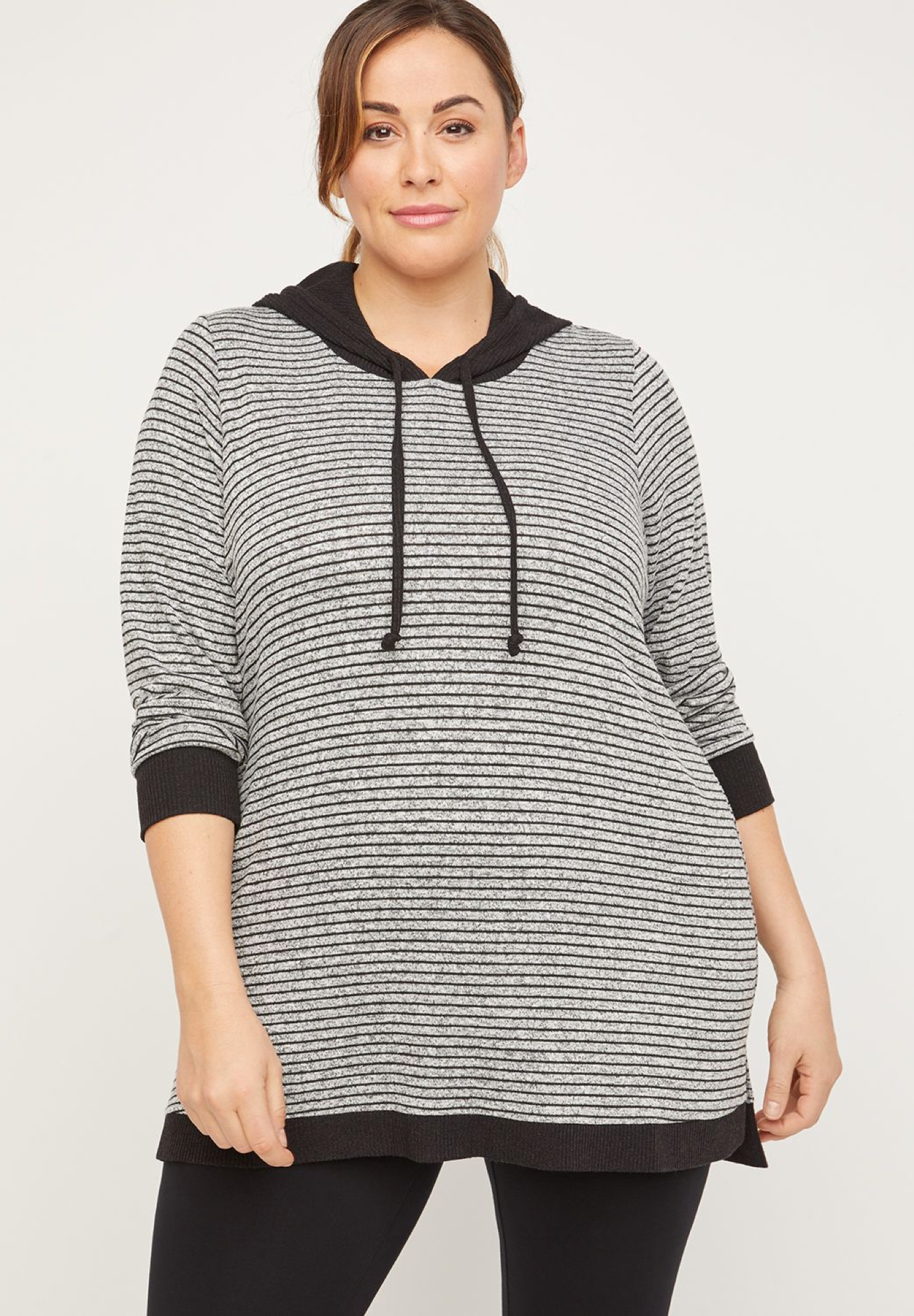 ComfySoft Striped Hooded Tunic | Fullbeauty Outlet