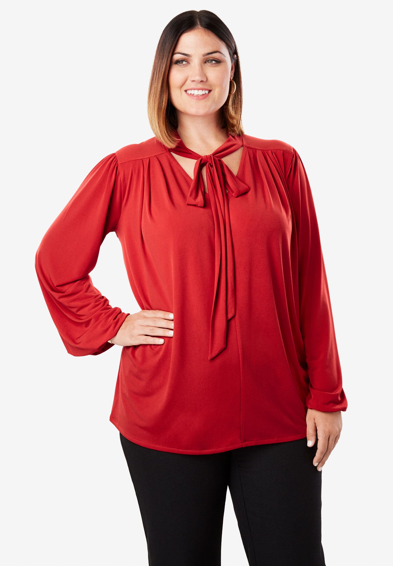 tie neck blouse plus size long sleeve full beauty fullbeauty size chart