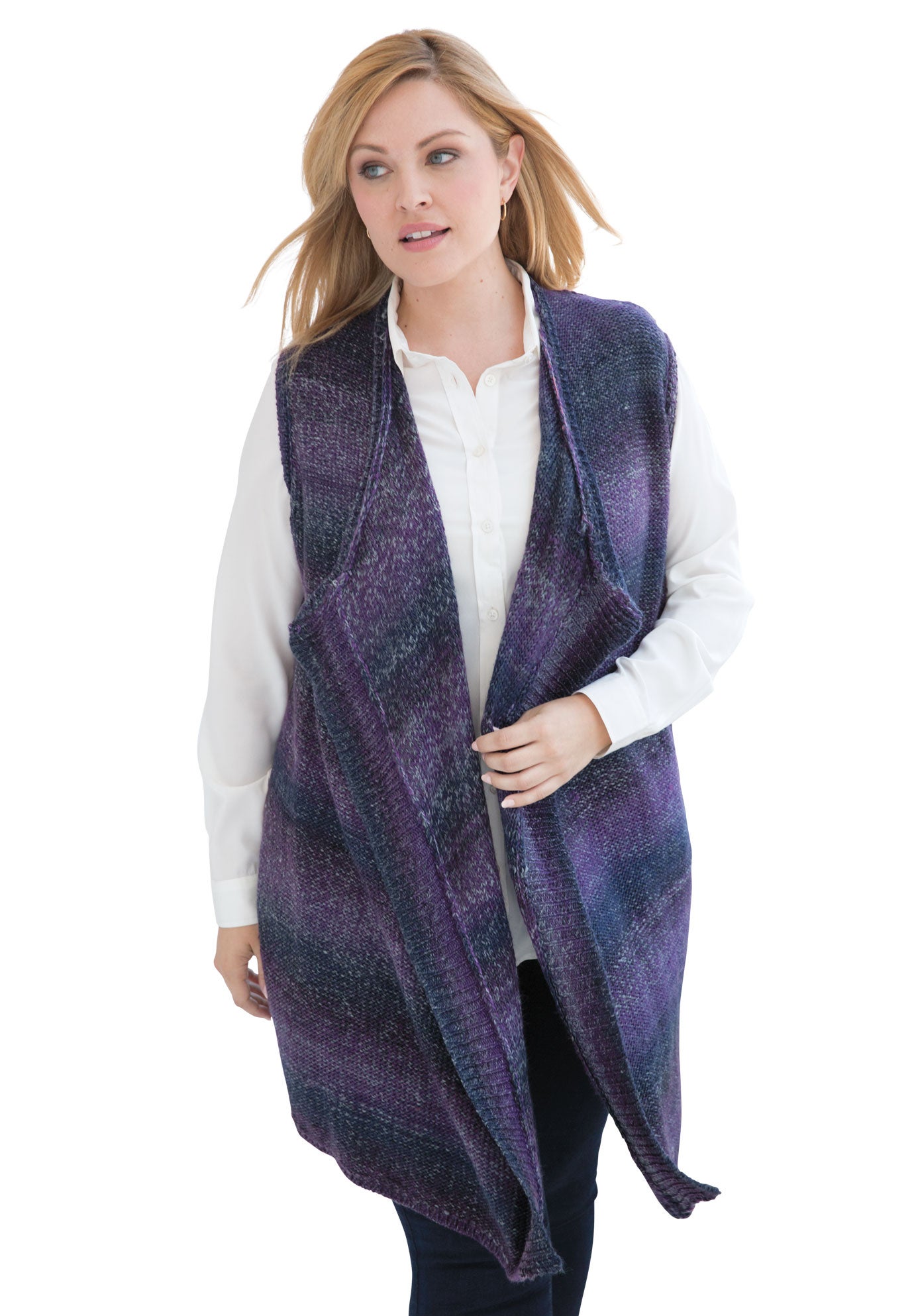 draped cardigan vest