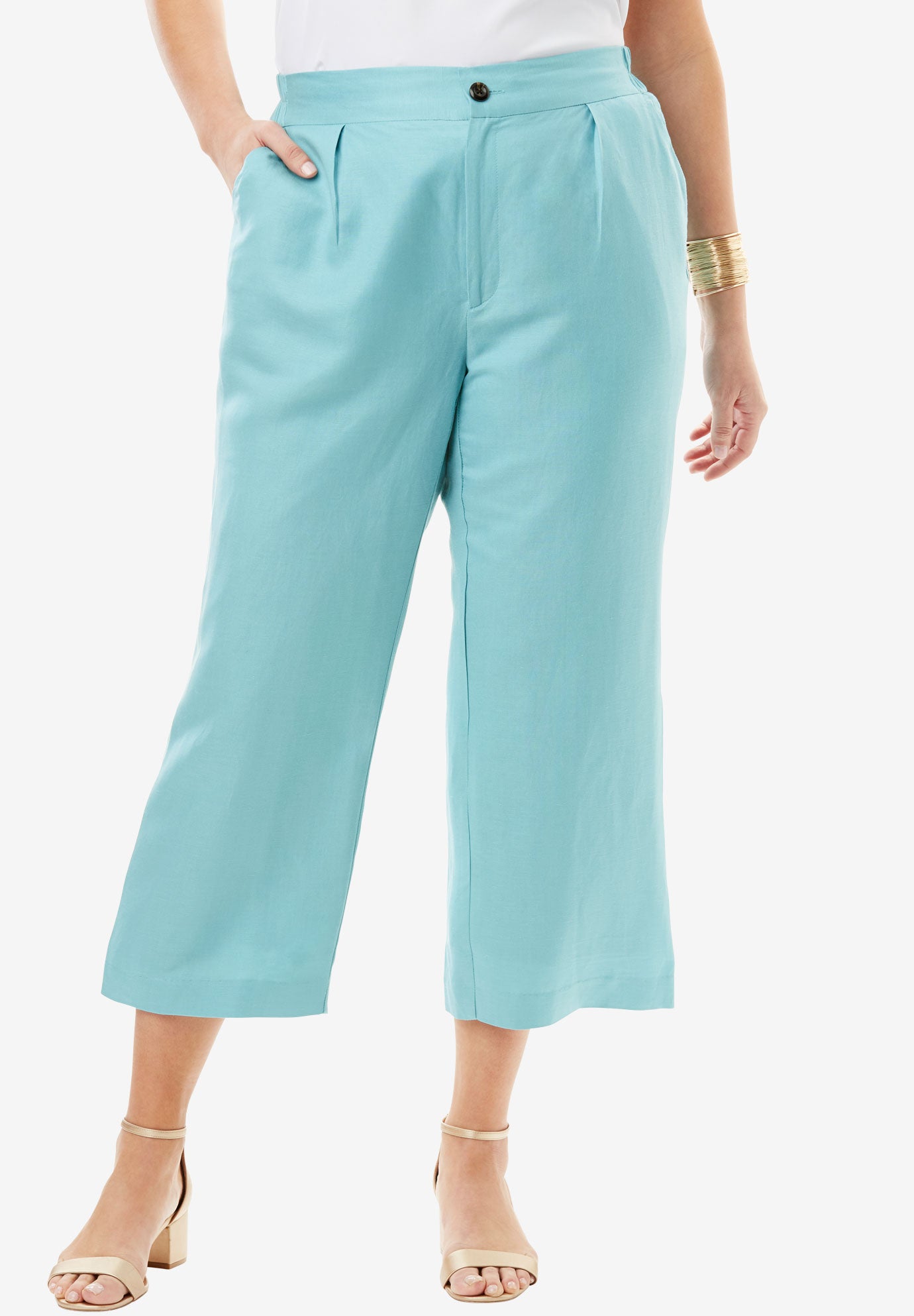 Linen Wide Leg Capri Fullbeauty Outlet