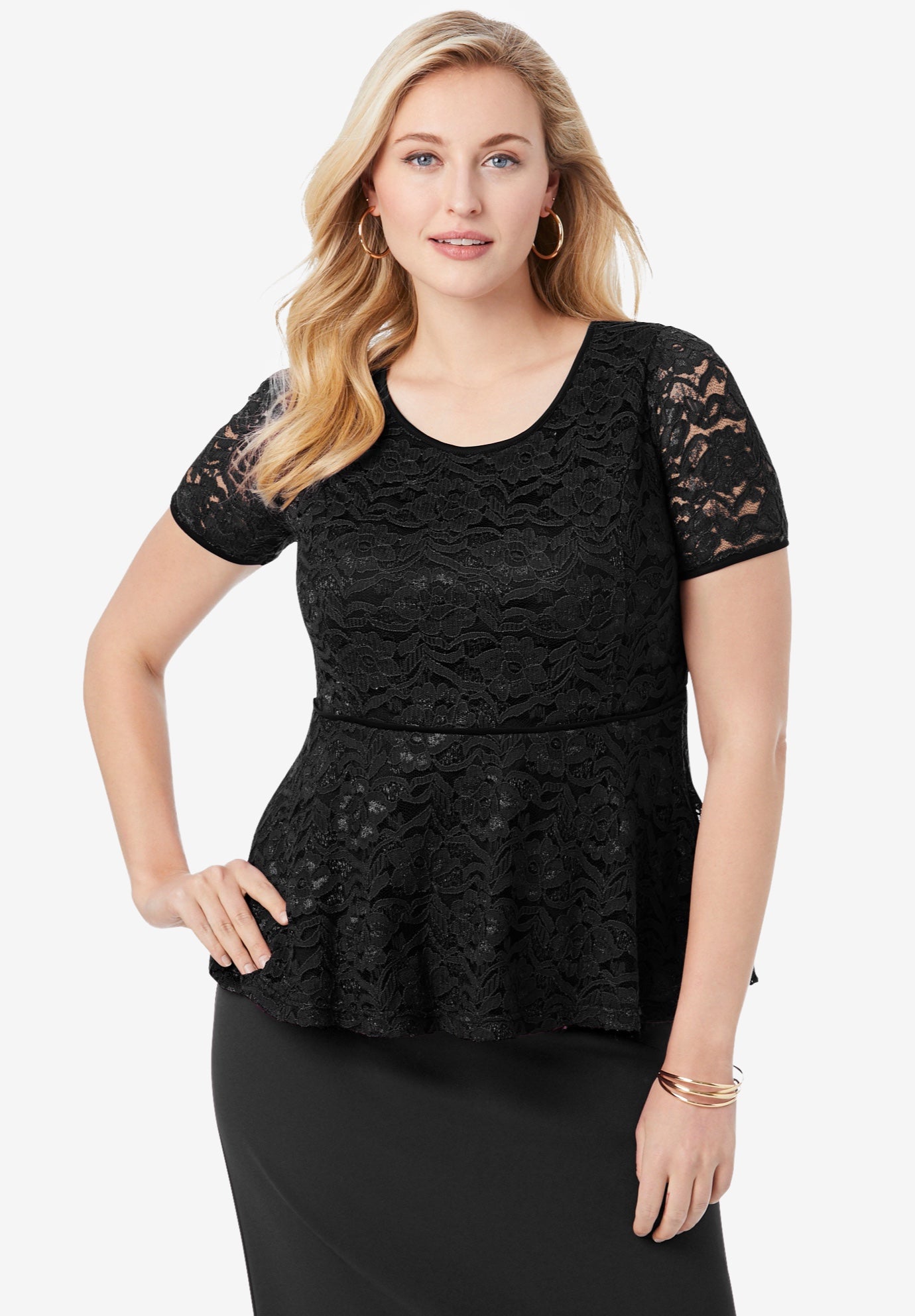 Peplum Lace Top | Fullbeauty Outlet