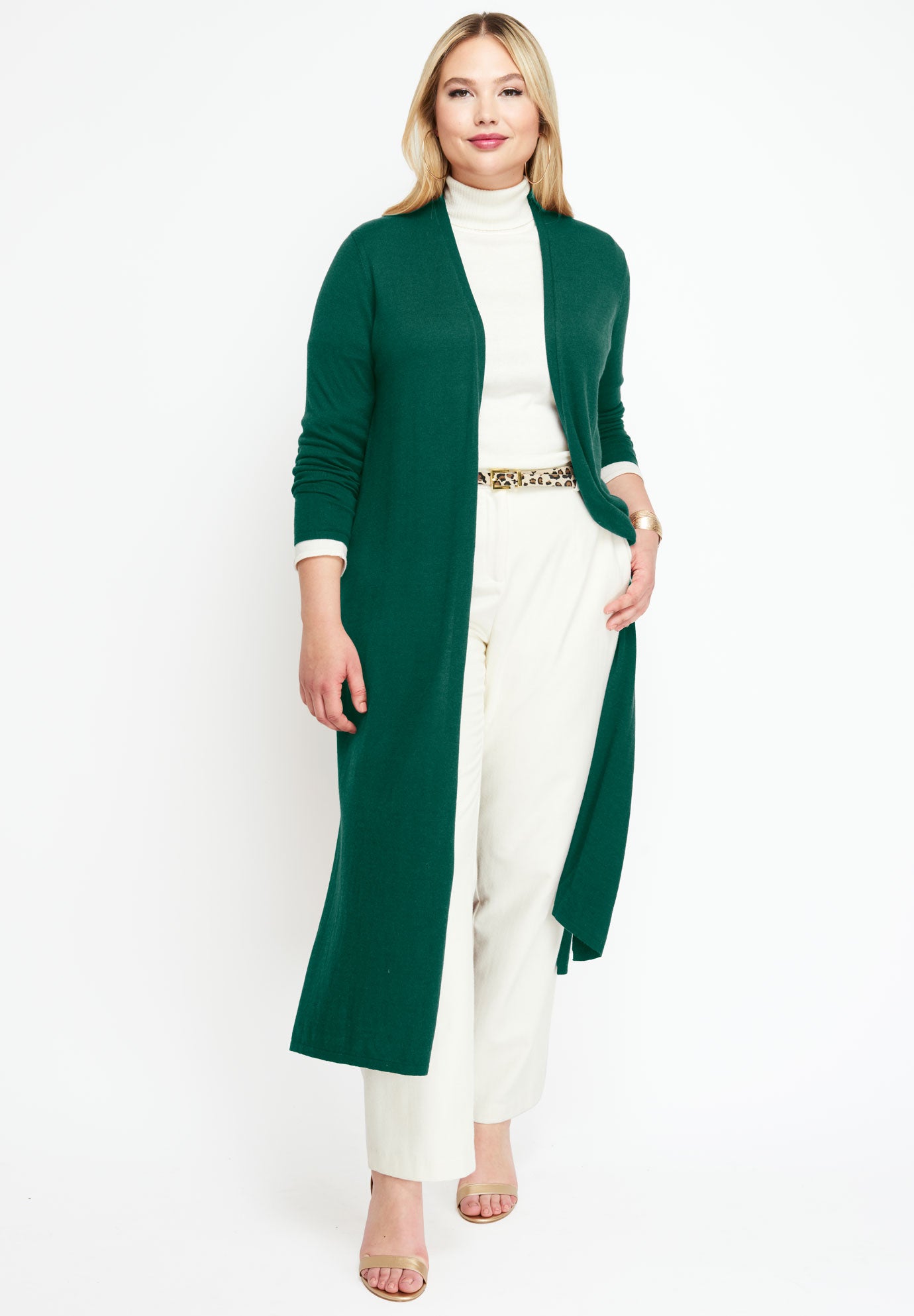 Cotton Cashmere Duster Sweater Plus Size Sweaters & Cardigans Full