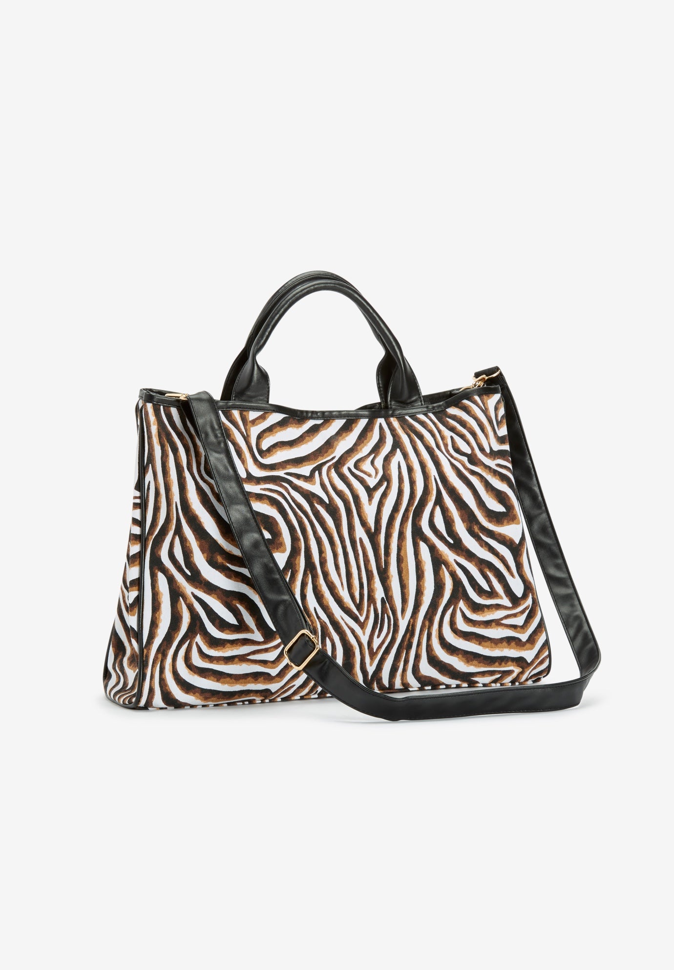 fluffy zebra tote bag