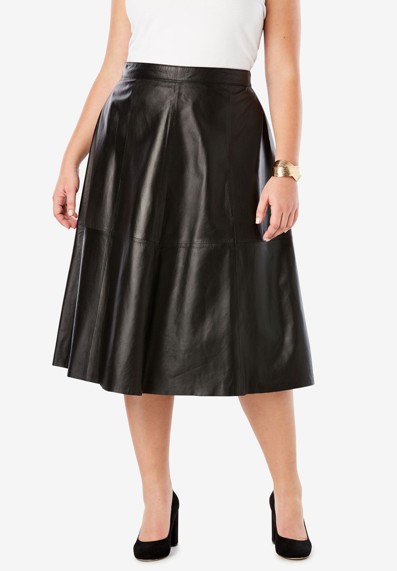 Leather Midi Skirt| Plus Size Skirts | Full Beauty