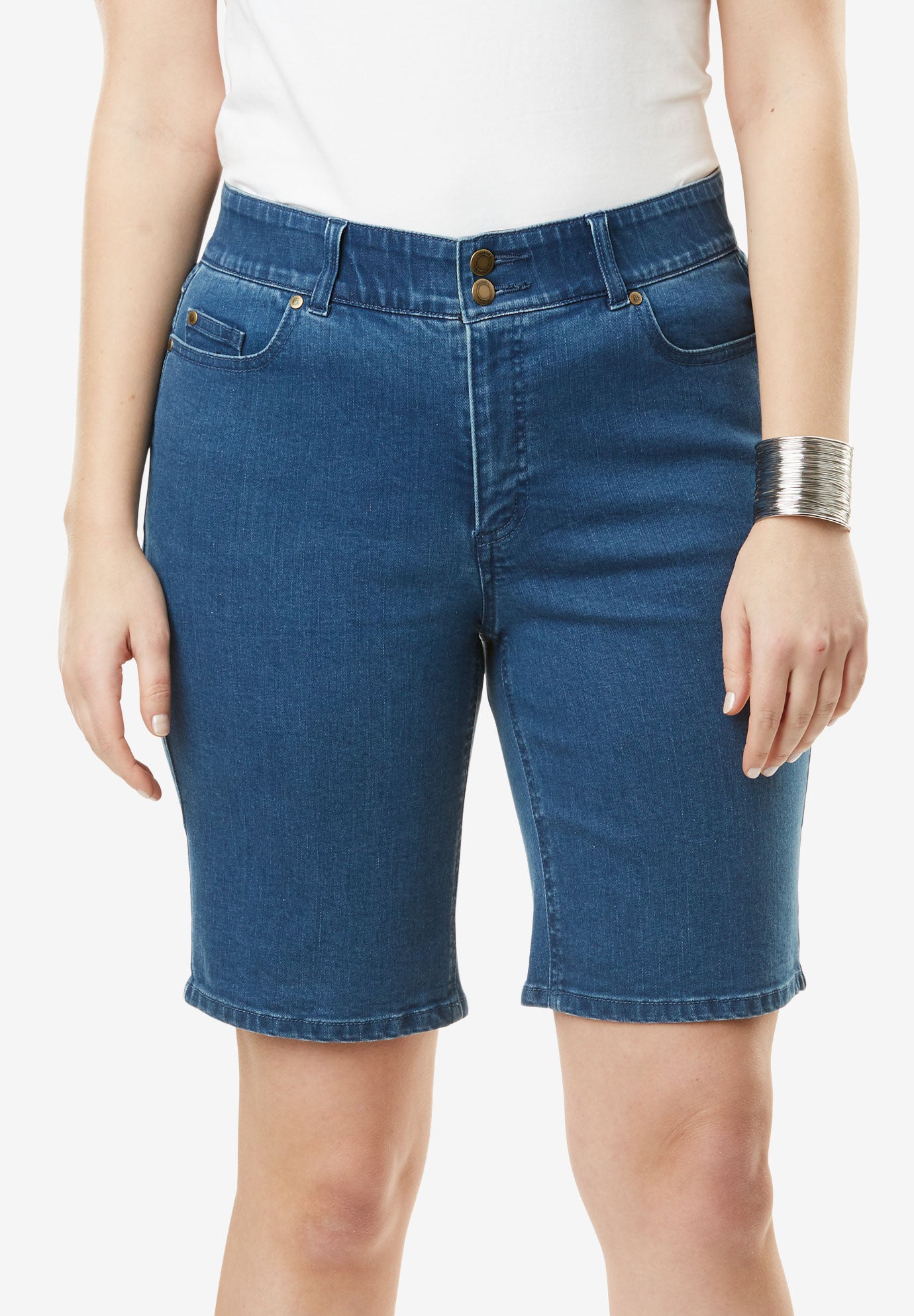 Tummy Control Denim Shorts | Plus Size Capris & Shorts | Full Beauty