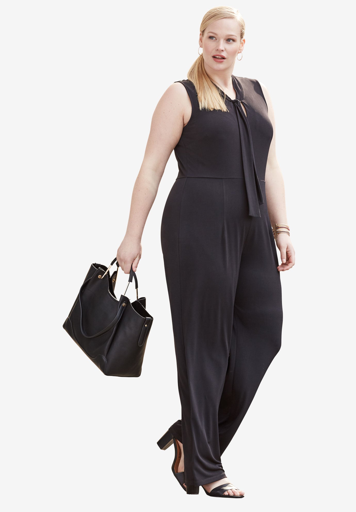 Stretch Wide Leg Jumpsuit Plus Size Casual Dresses Fullbeauty