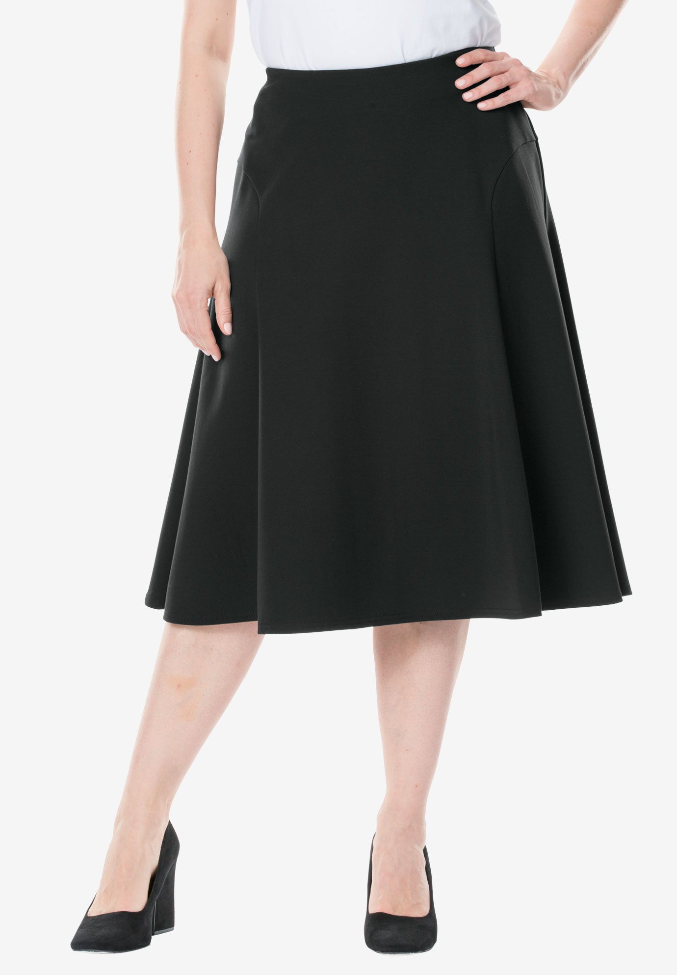 Ponte Knit Flounced Skirt Plus Size Skirts Full Beauty
