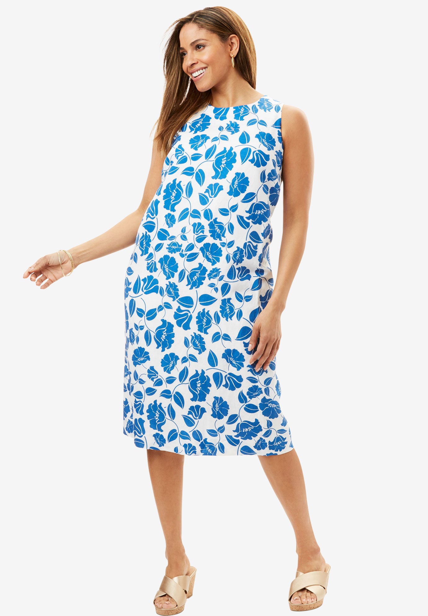long linen shift dress