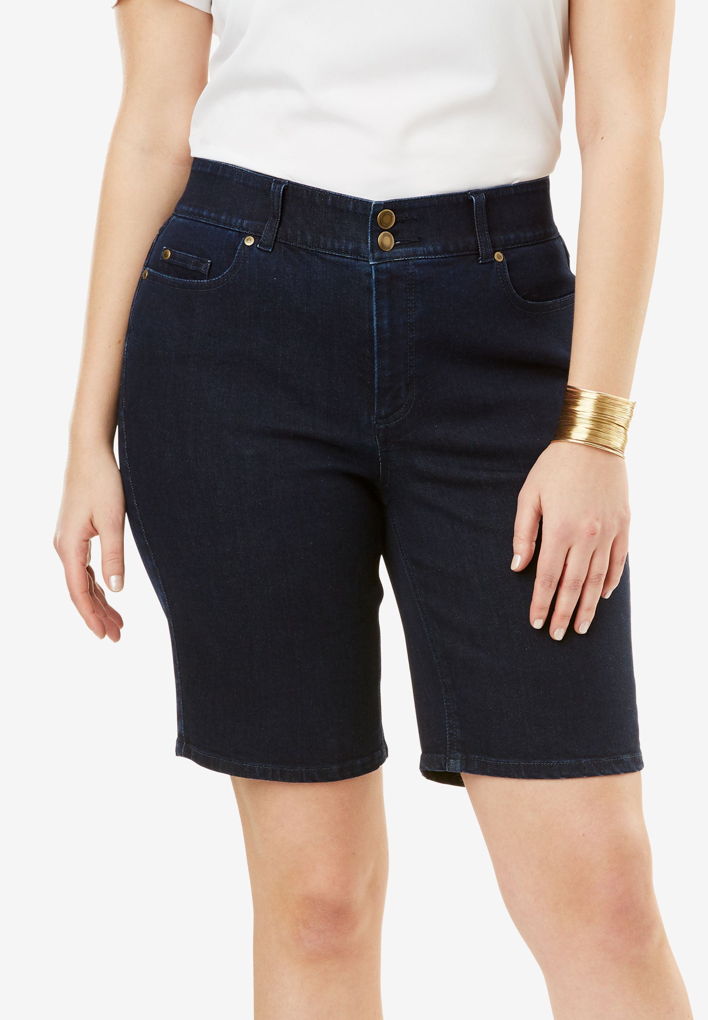 Tummy Control Denim Shorts Plus Size Capris & Shorts Full Beauty