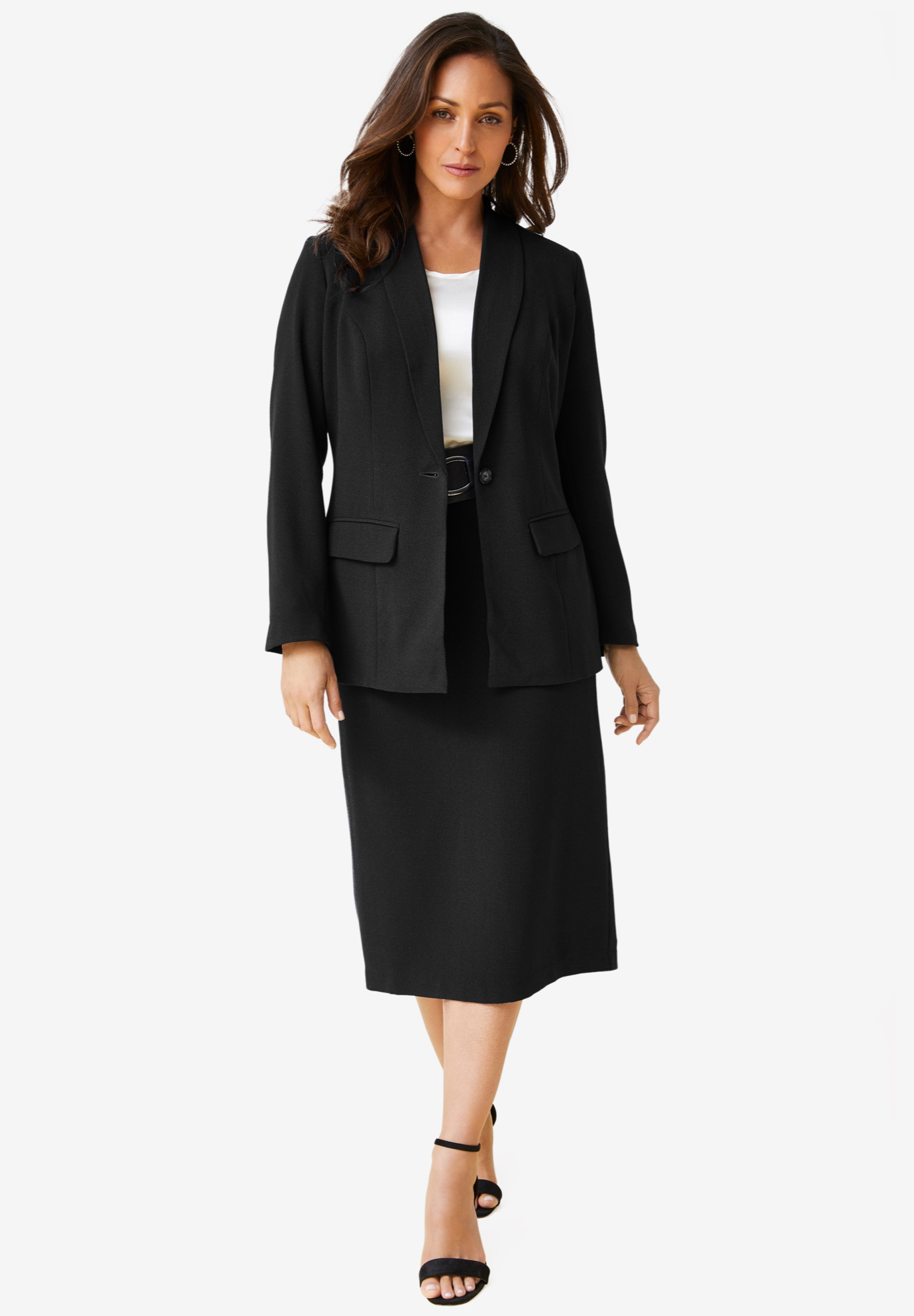 Single-Breasted Skirt Suit| Plus Size Skirtsuits | Full Beauty