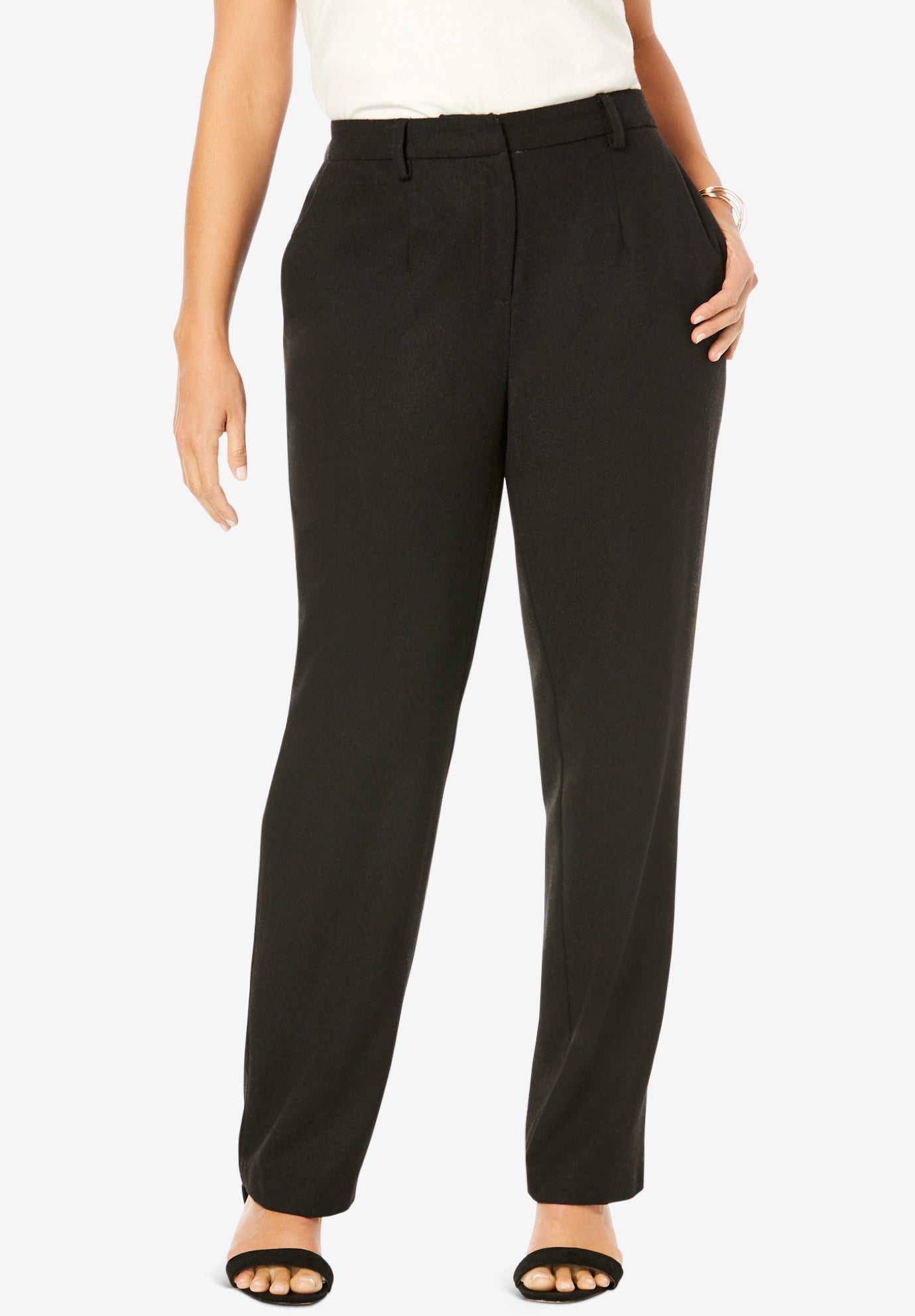 wool cropped trousers