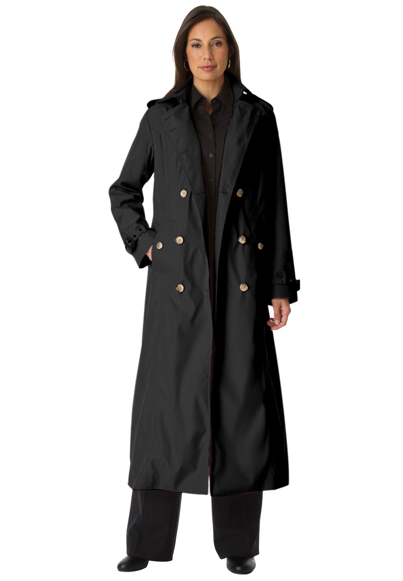 plus size long trench coat