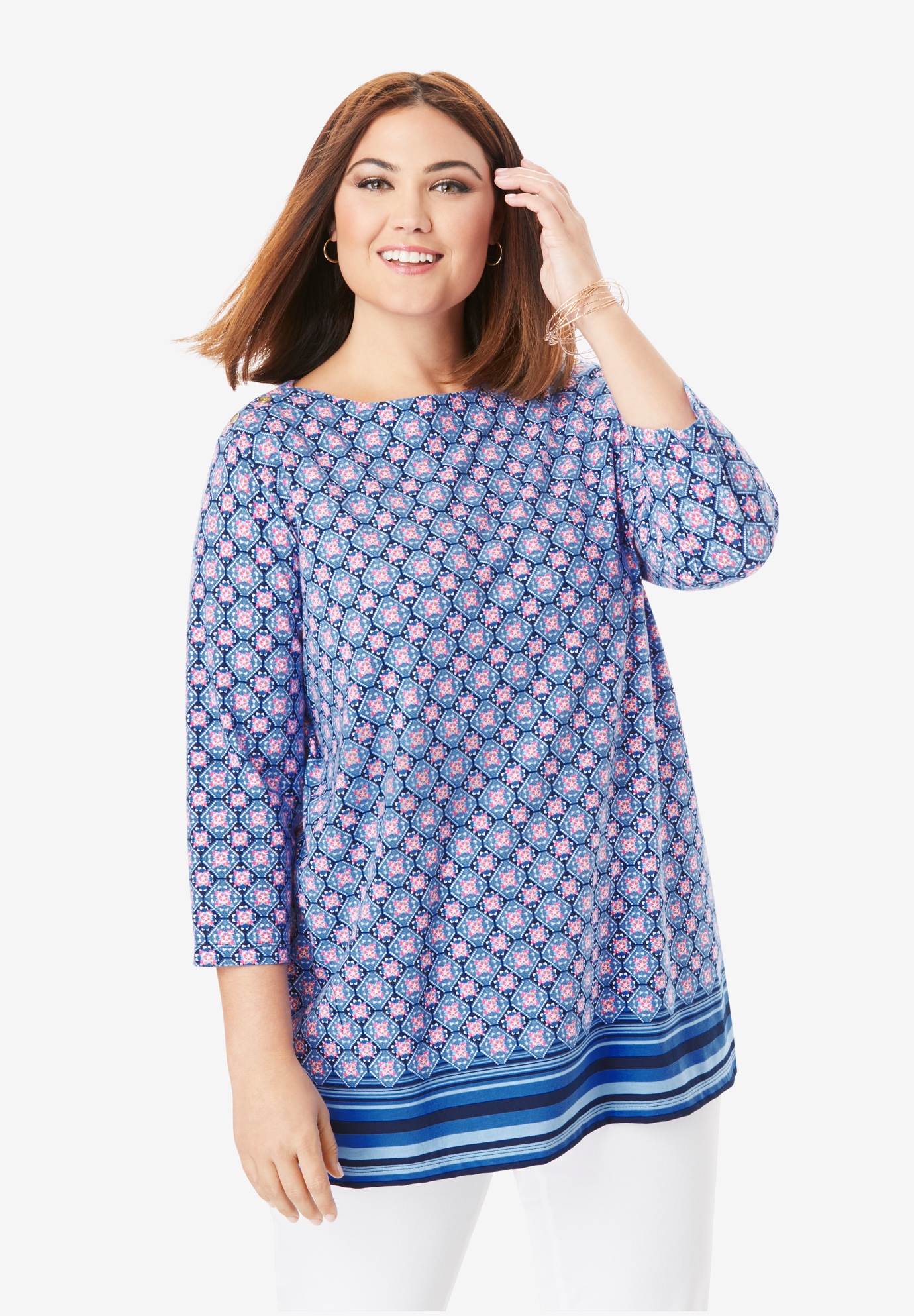 Boatneck Tunic | Plus Size30 Inches Long | Fullbeauty