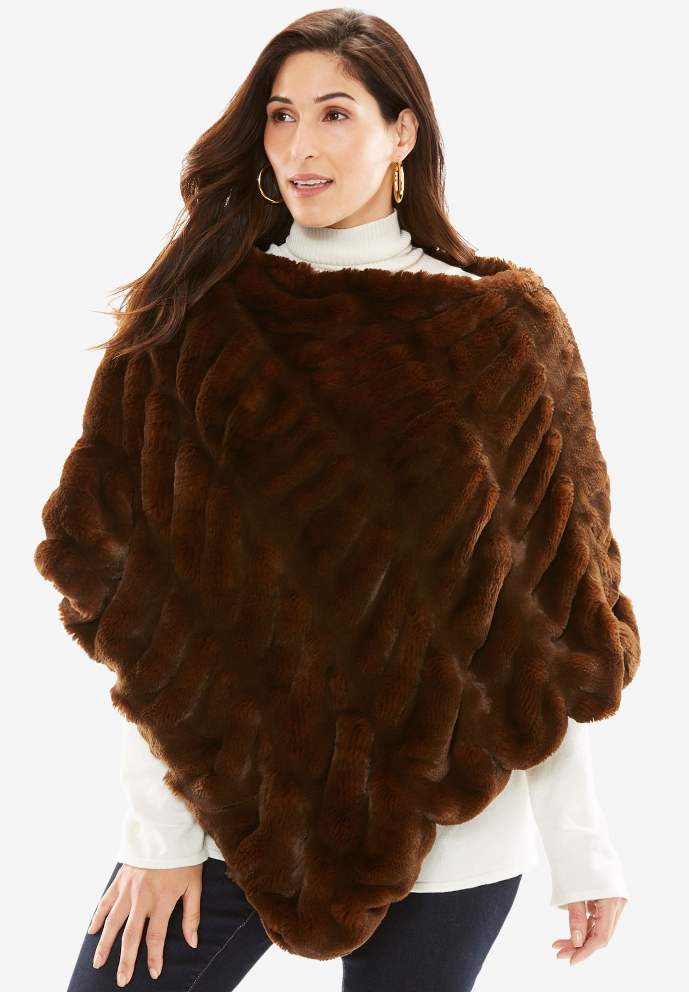 Fabulous Furs Couture Poncho| Plus Size Coats | Full Beauty