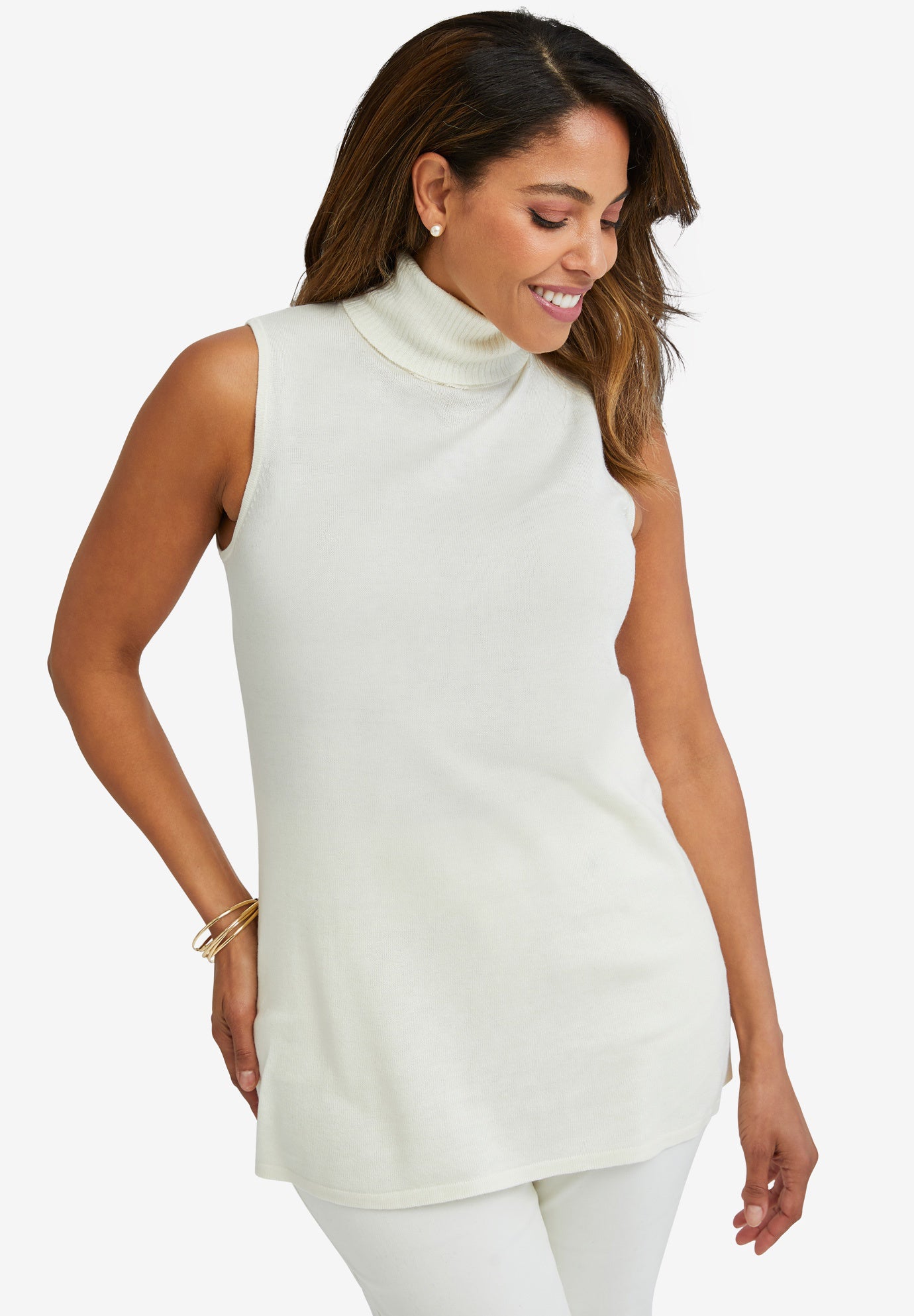 Sleeveless Turtleneck Shell Fullbeauty