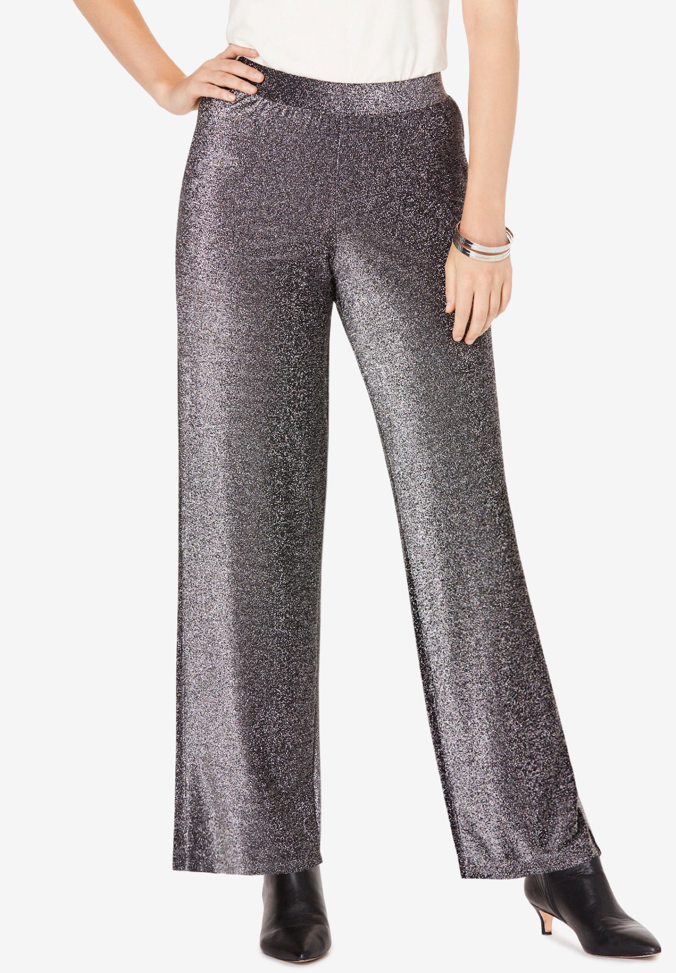 Sparkle Knit Pant Plus Size Casual Pants Full Beauty