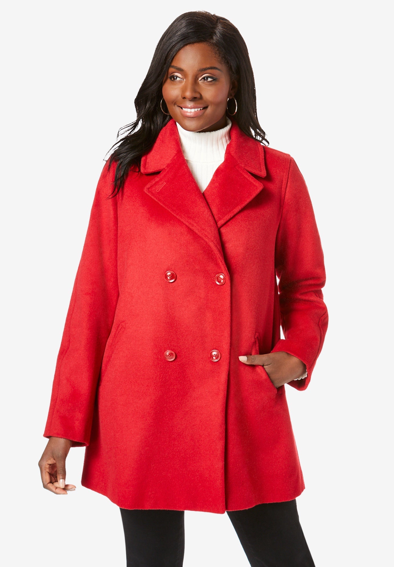 Red peacoat plus size clearance