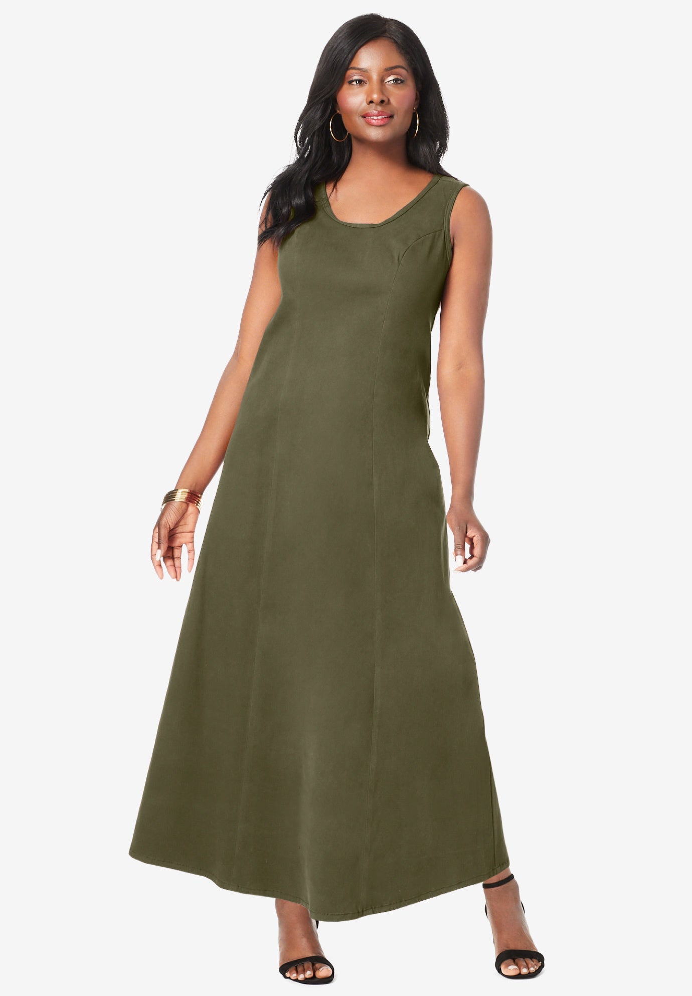 petite denim maxi dress