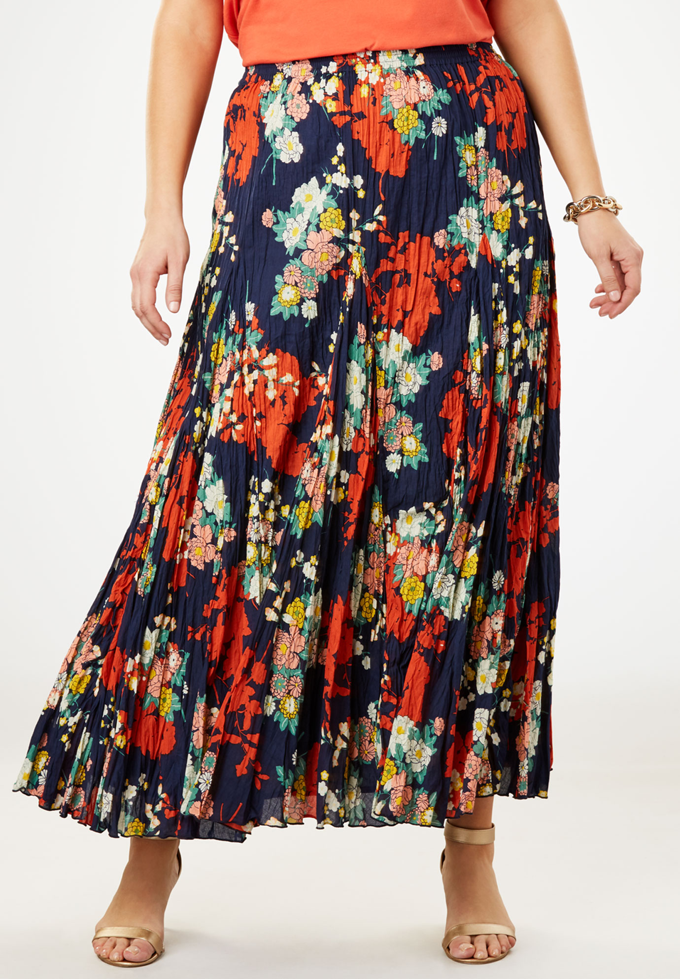 Cotton Crinkled Maxi Skirt | Plus Size Skirts | Full Beauty