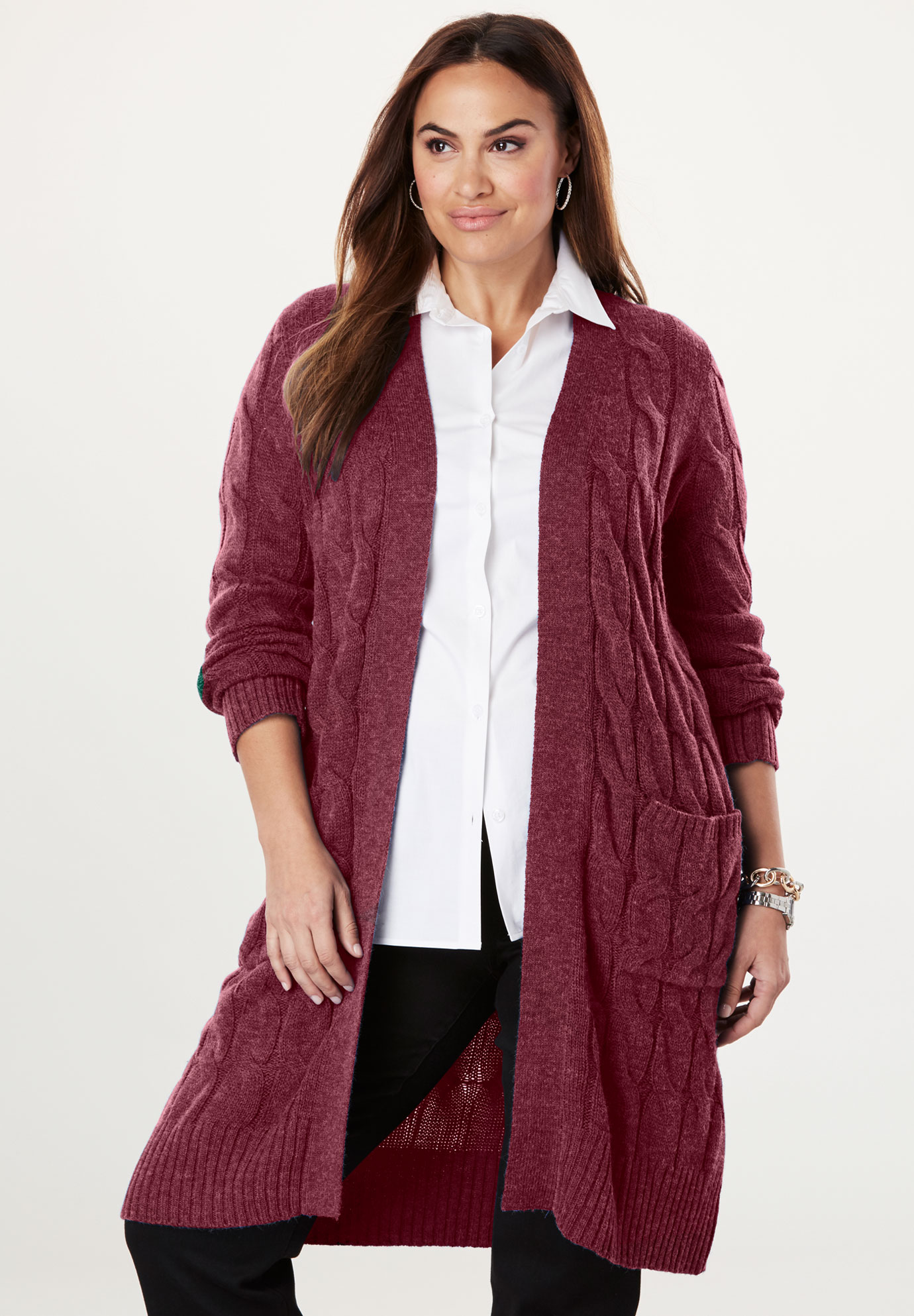 Cable Duster Sweater| Plus Size Sweaters & Cardigans | Fullbeauty