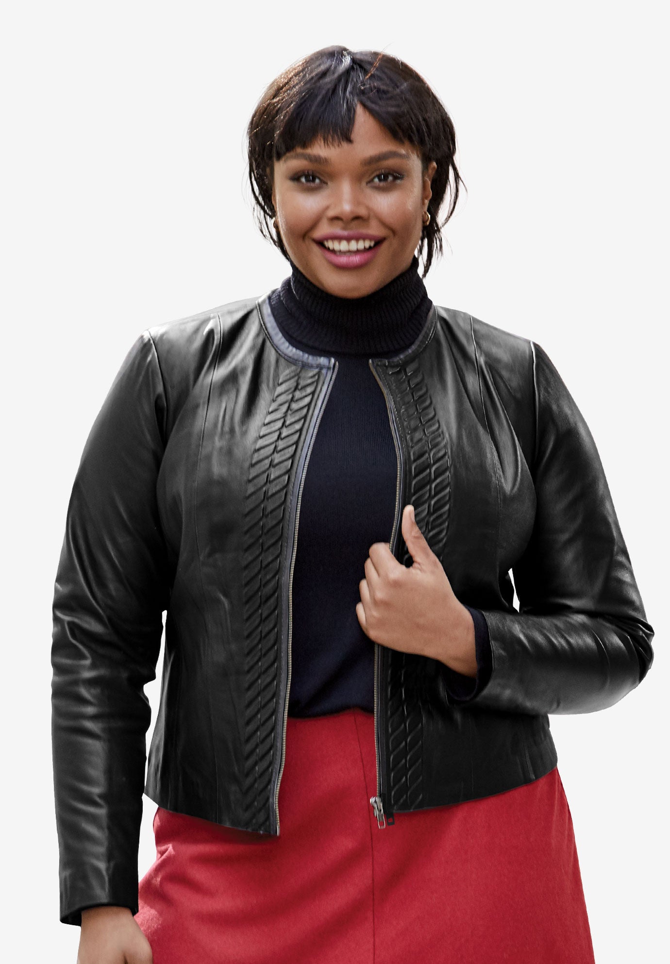 Collarless Leather Shrug| Plus Size Jackets & Blazers ... (1380 x 1986 Pixel)