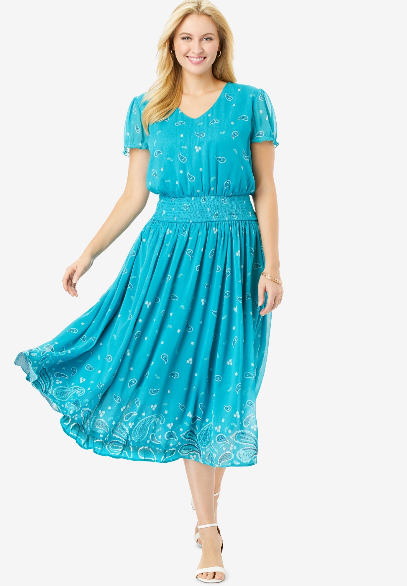 Smocked Midi Dress| Plus Size Casual Dresses | Fullbeauty