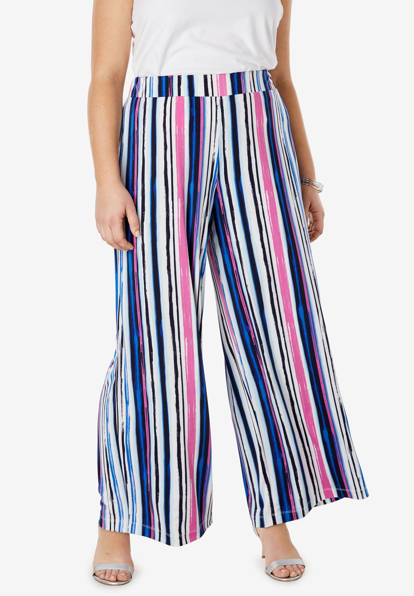Travel Knit Wide Leg Pants Plus Size Casual Pants Full Beauty