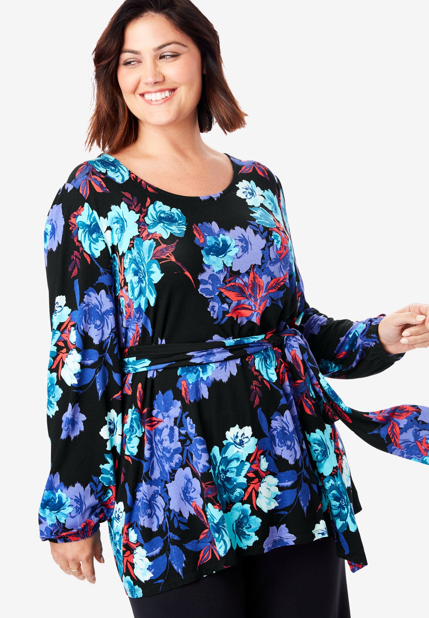 Belted Knit Tunic Fullbeauty Outlet