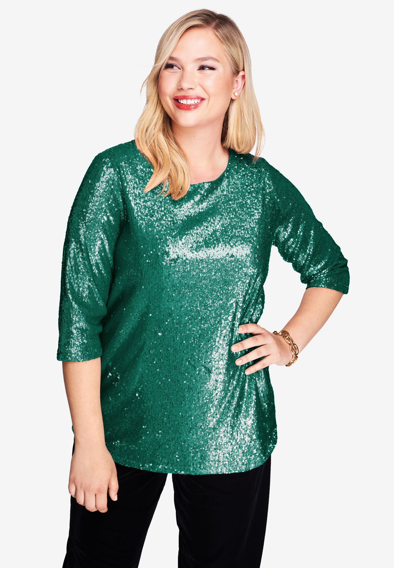 Sequin Tunic Plus Size30 Inches Long Fullbeauty