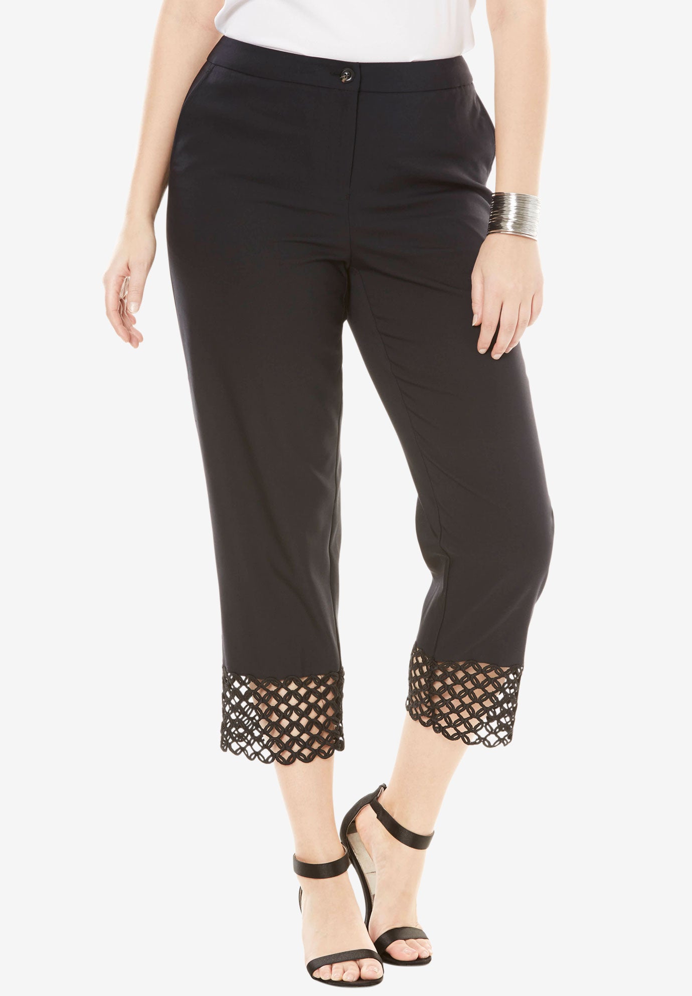 Lace Trim Crop Pant | Fullbeauty Outlet