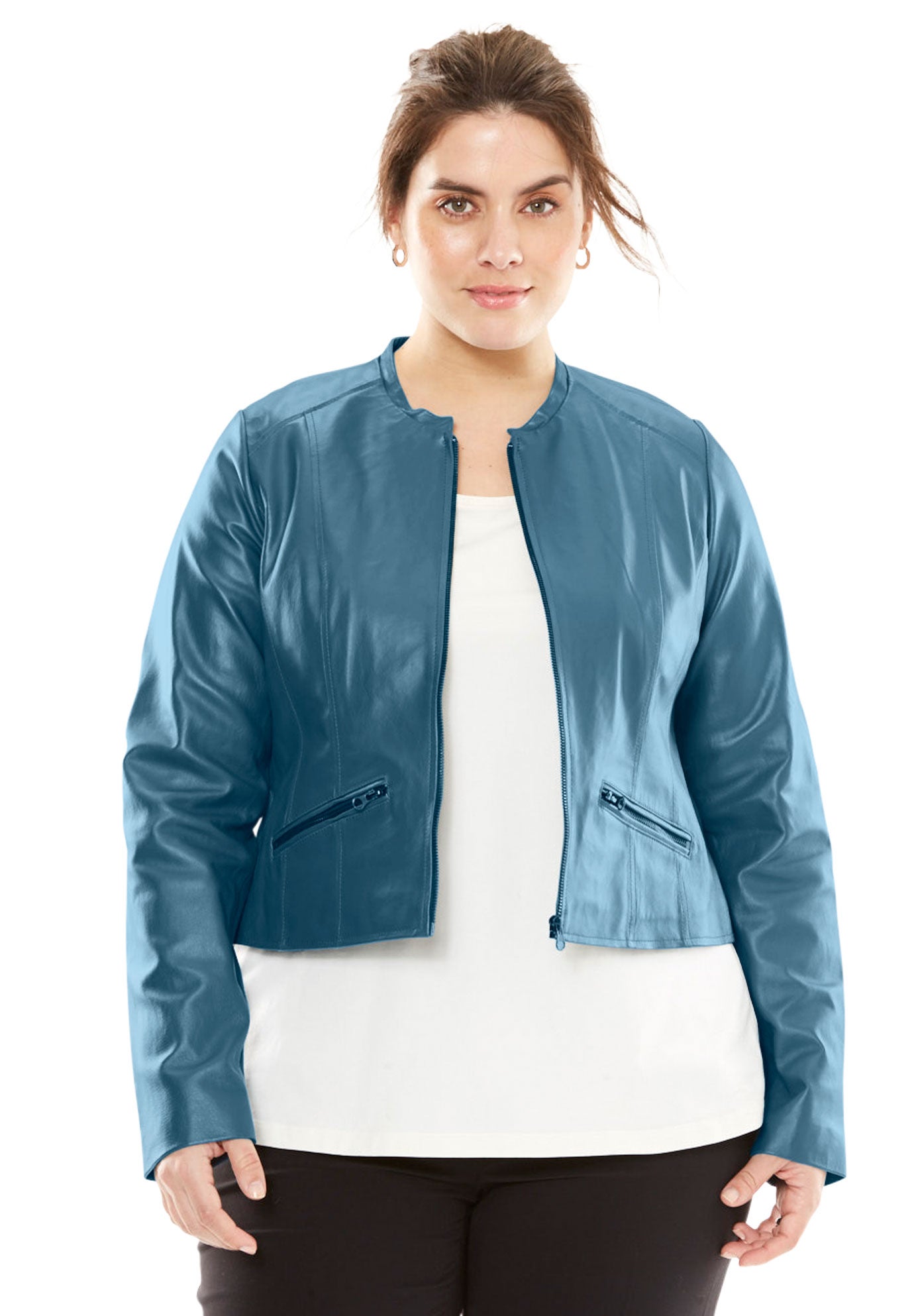 Cropped Leather Jacket| Plus Size Jackets & Blazers | Full ... (1380 x 1986 Pixel)