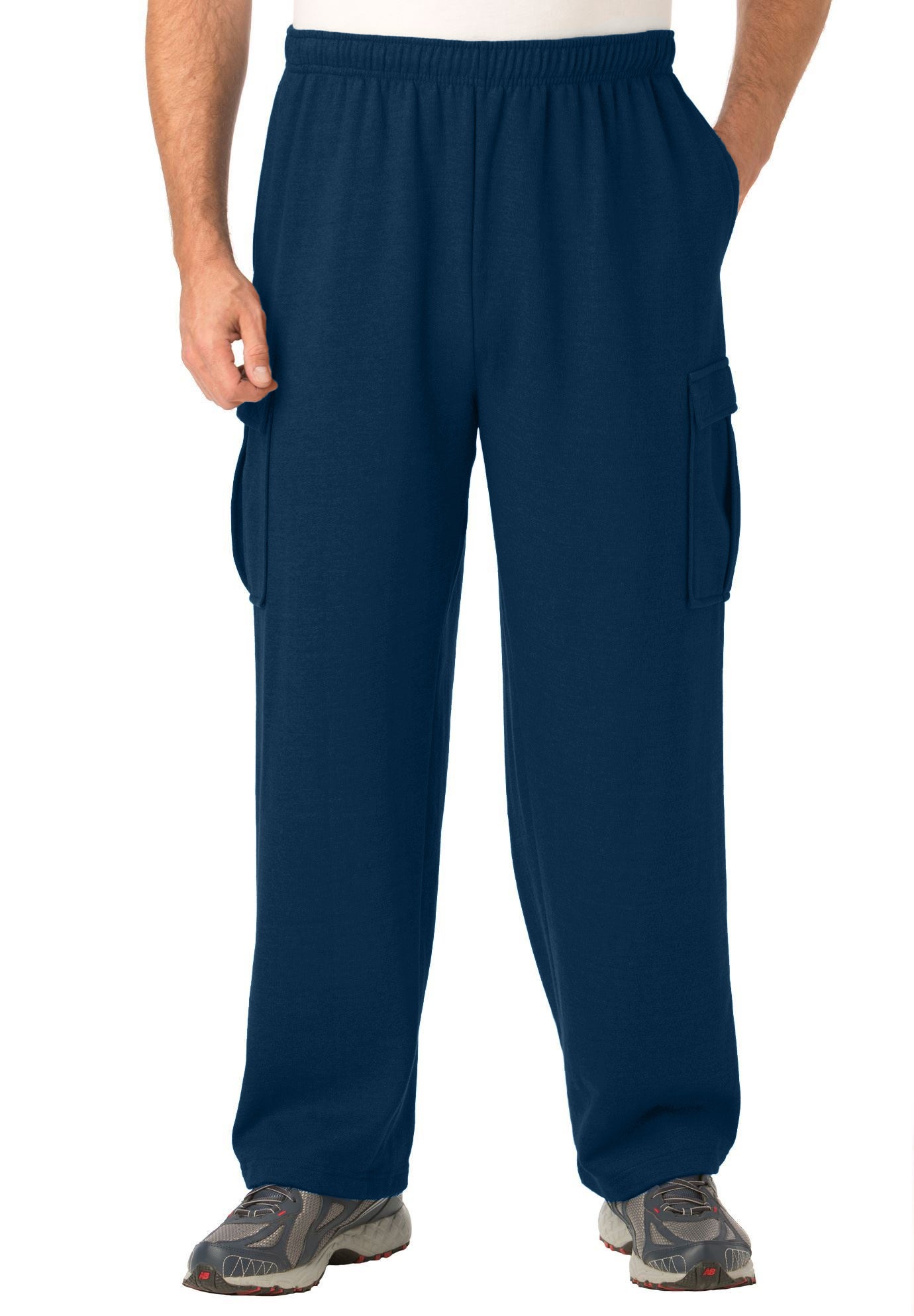 navy blue cargo sweatpants