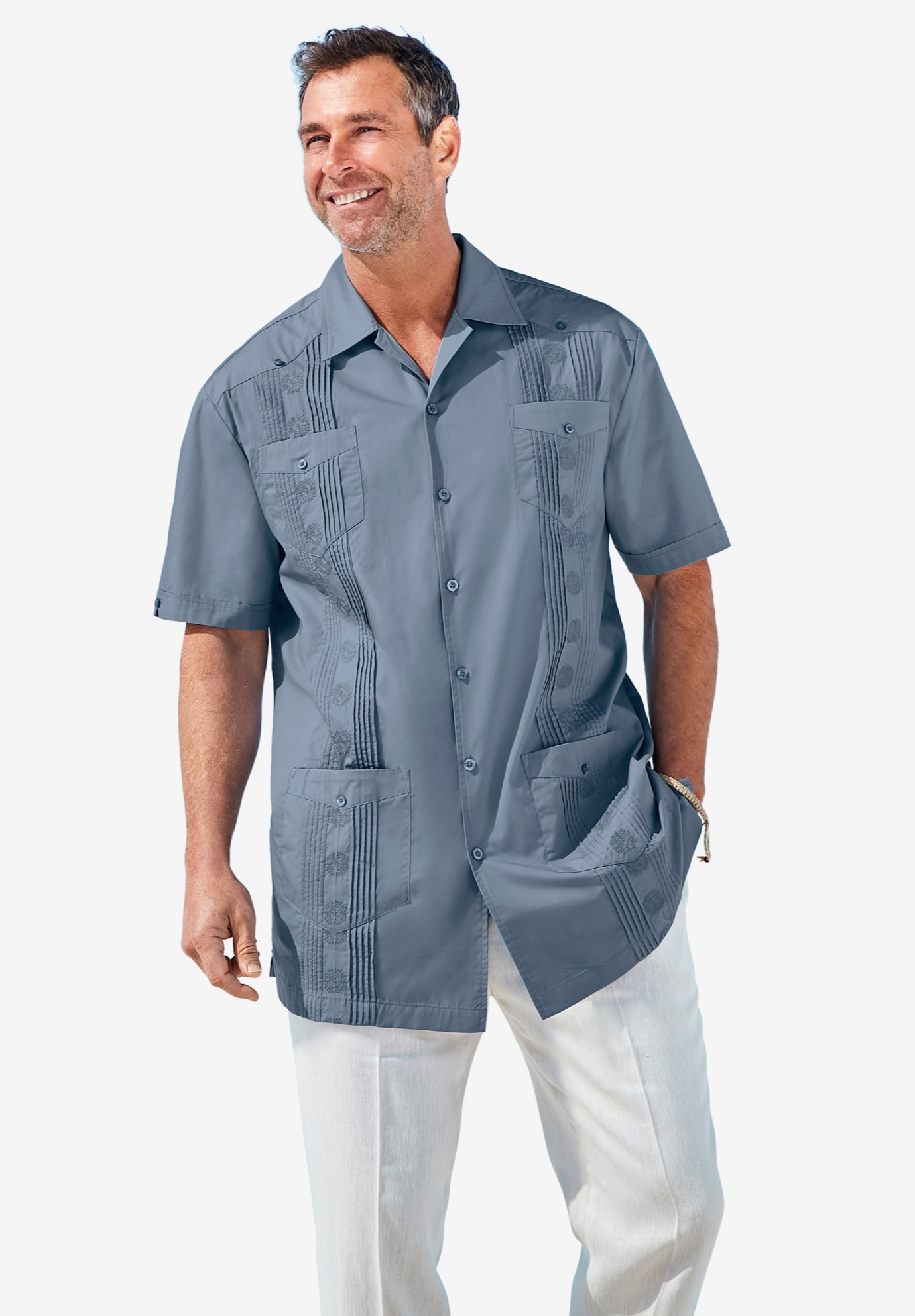KS Island™ Short-Sleeve Guayabera Shirt | Fullbeauty Outlet