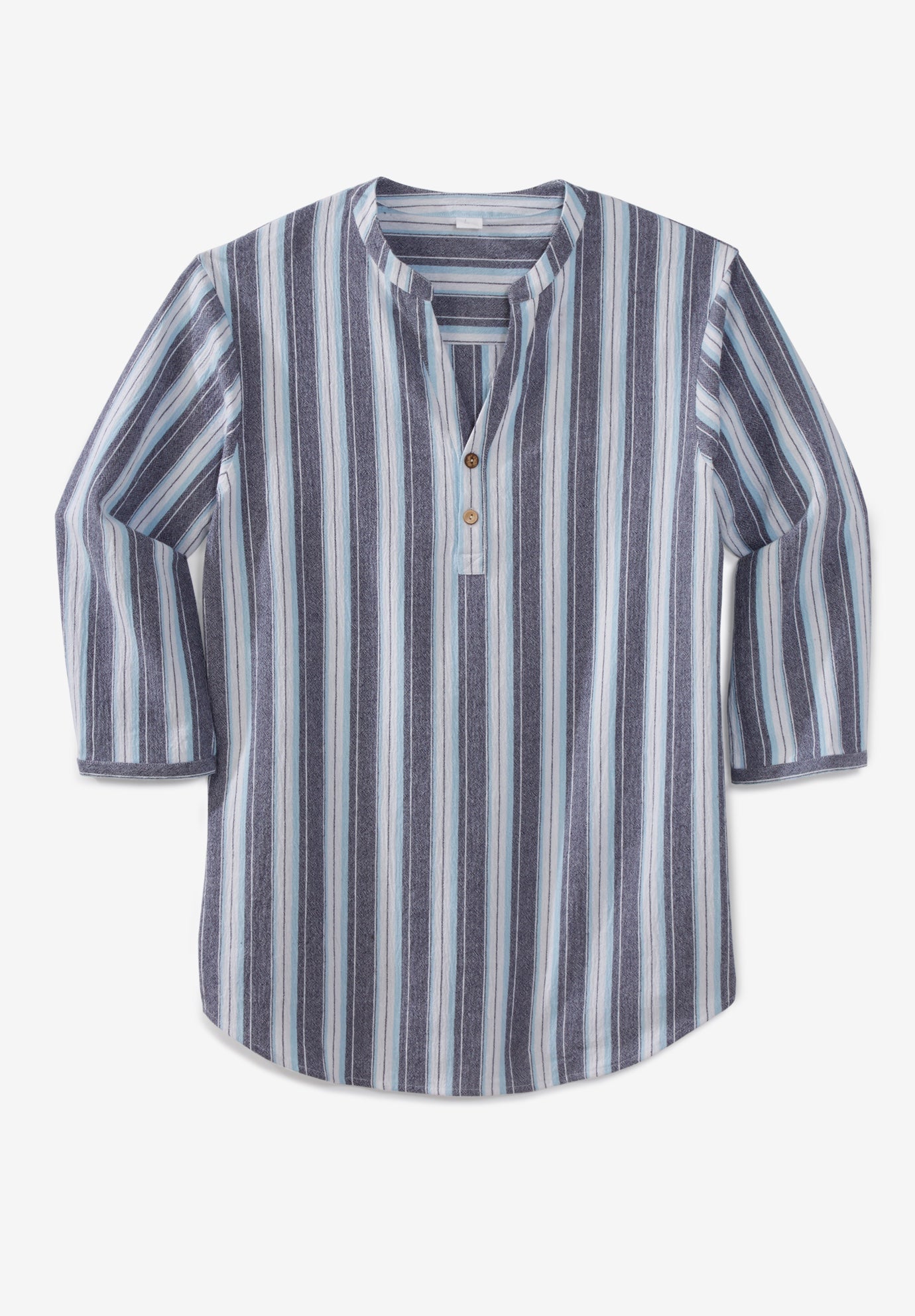 Gauze Mandarin Collar Shirt Big and Tall Shirts Fullbeauty