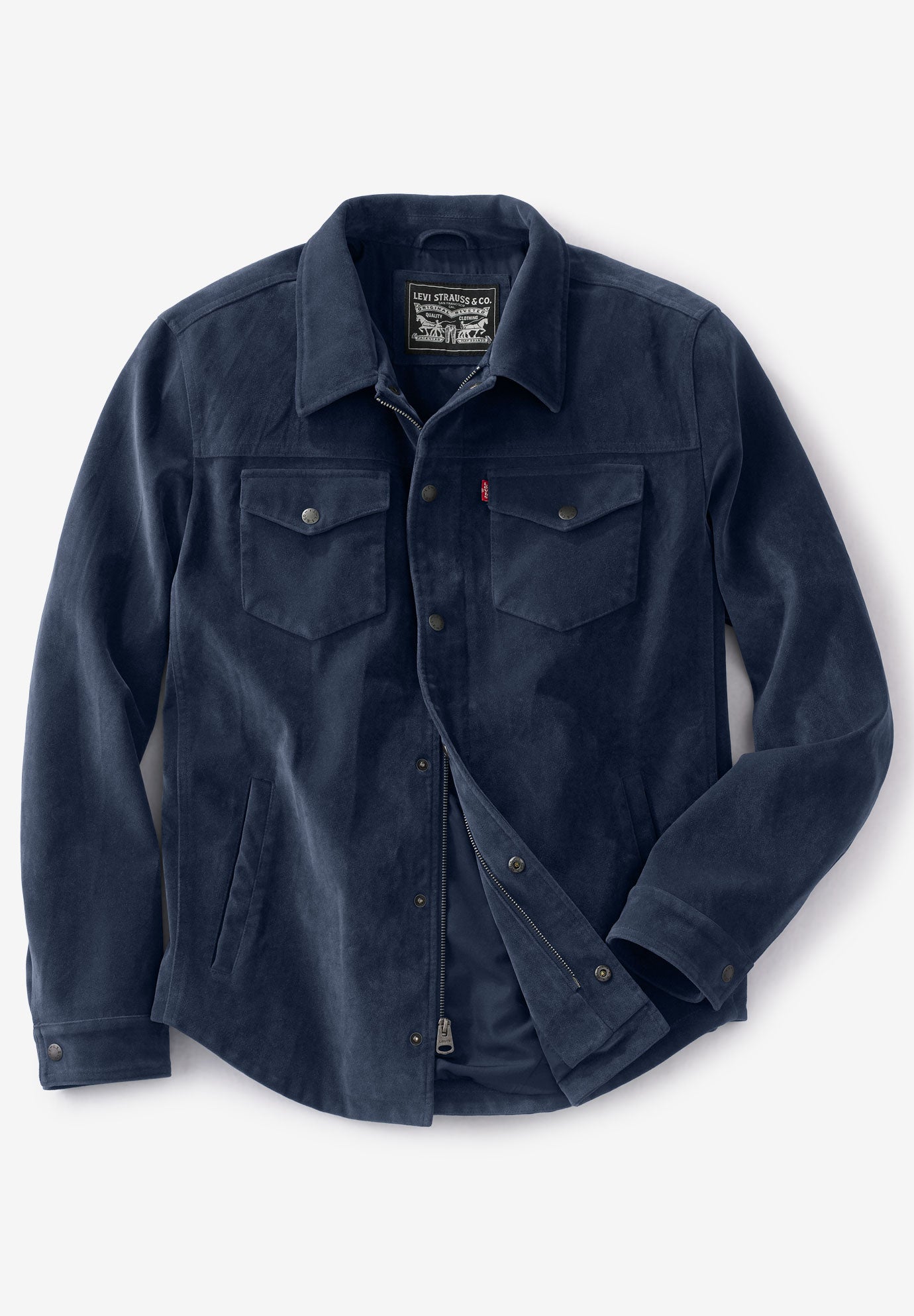 mens blue suede shirt
