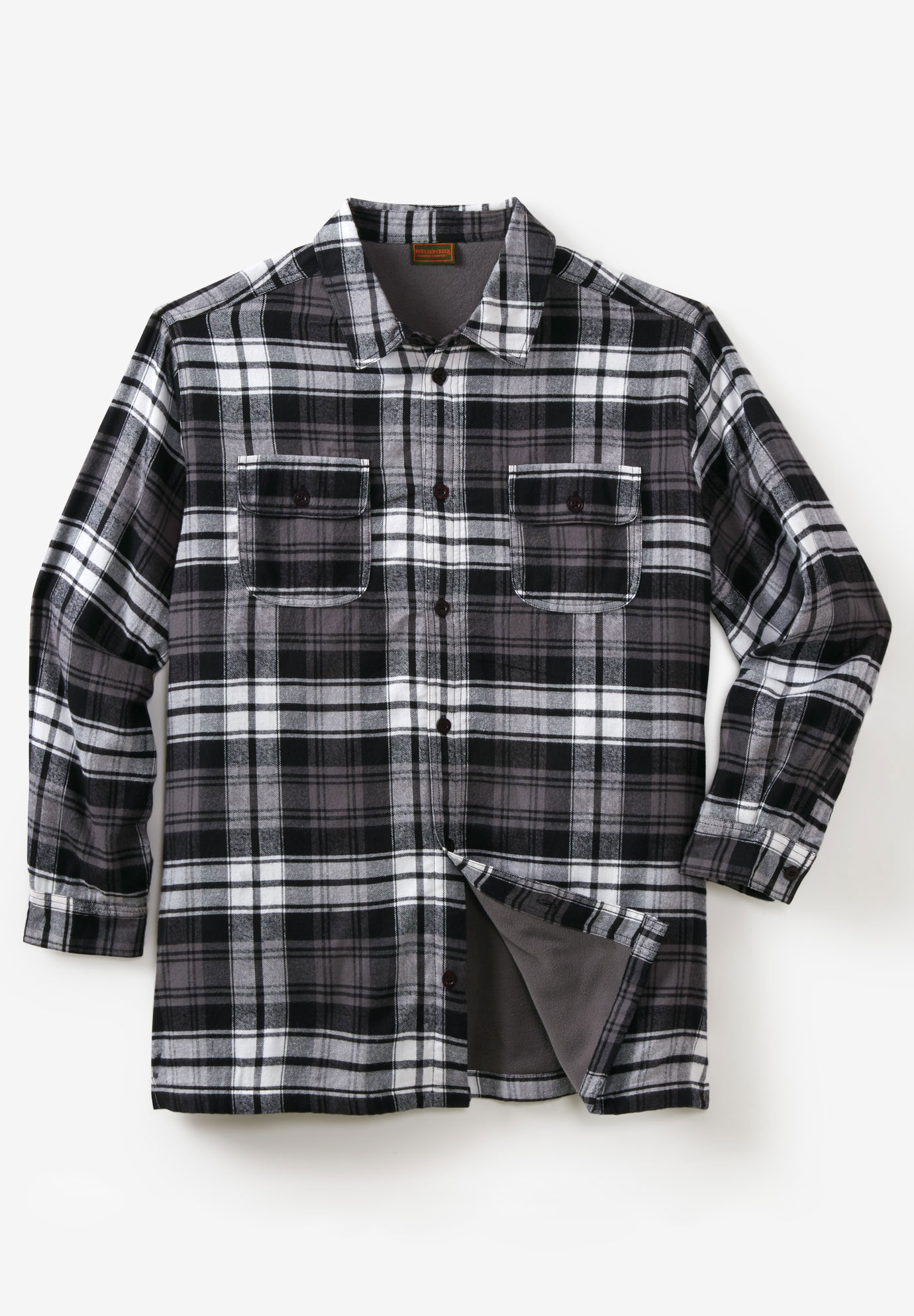 Fleece-Lined Flannel Shirt Jacket by Boulder Creek®| Big and Tall ...