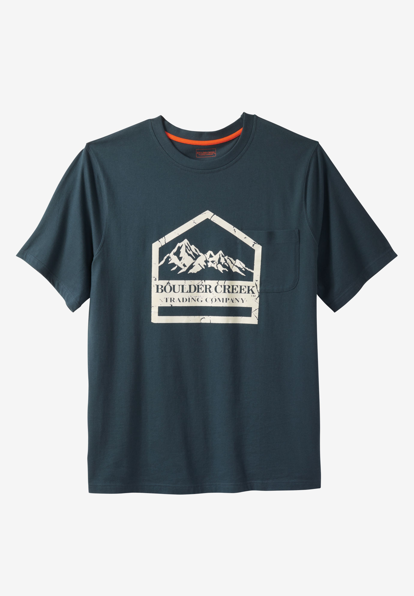 Boulder Creek® Heavyweight Crewneck Pocket T-Shirt| Big and Tall T ...