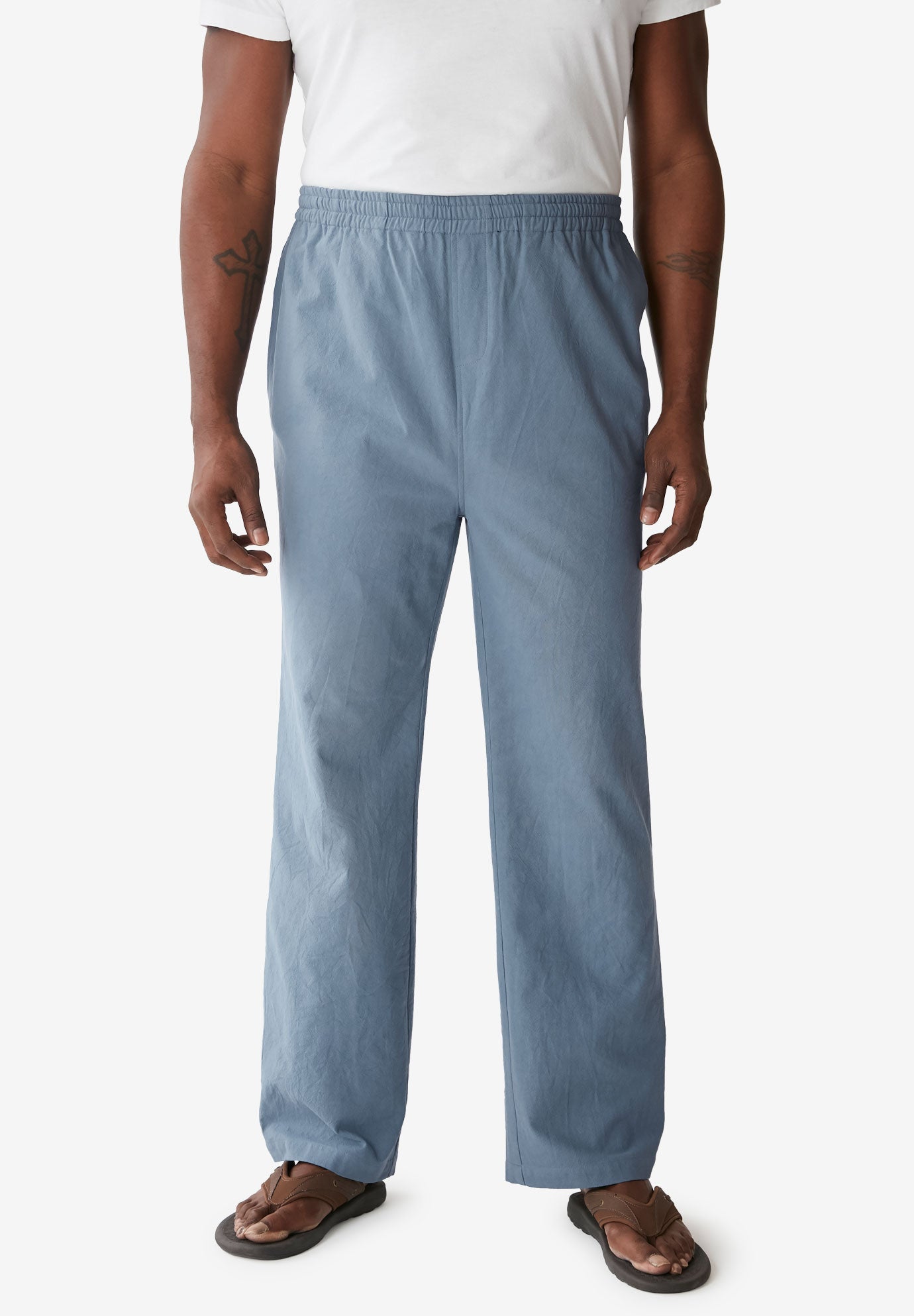 Elastic Waist Gauze Cotton Pants Fullbeauty Outlet