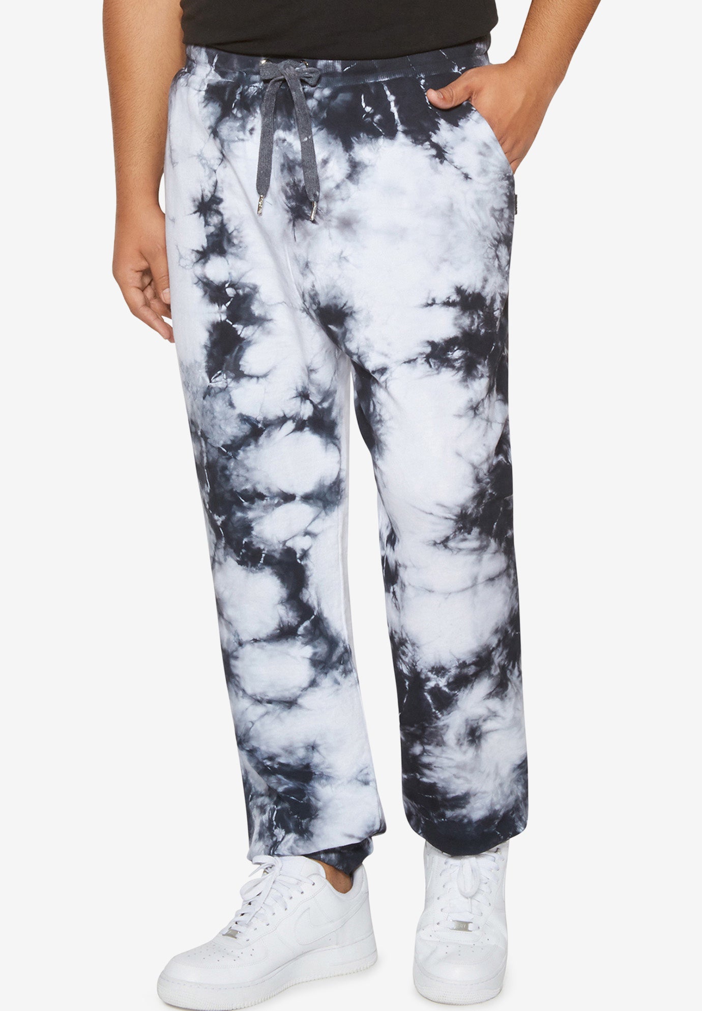 black and white tie dye jogger set
