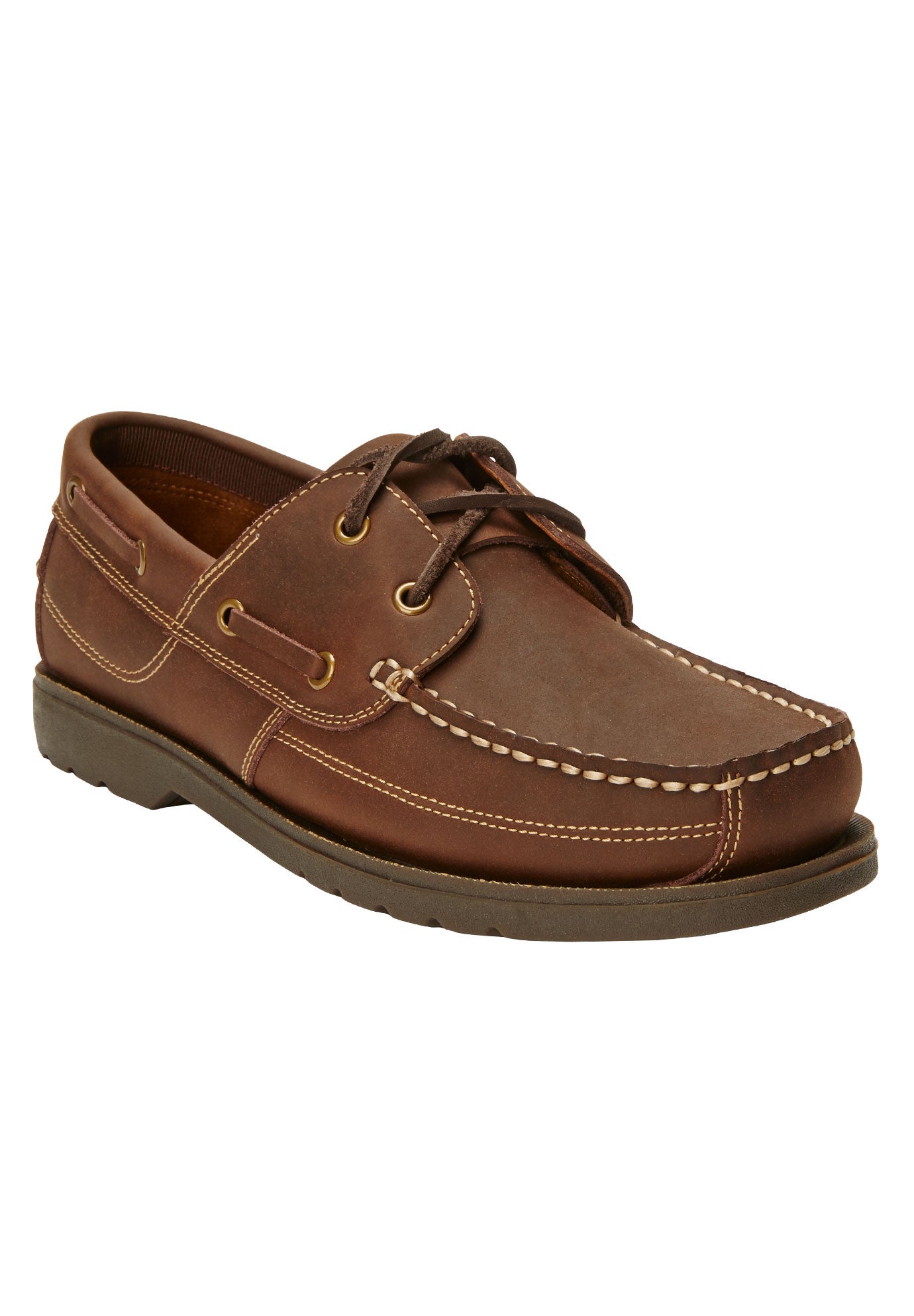 red leather boat shoes