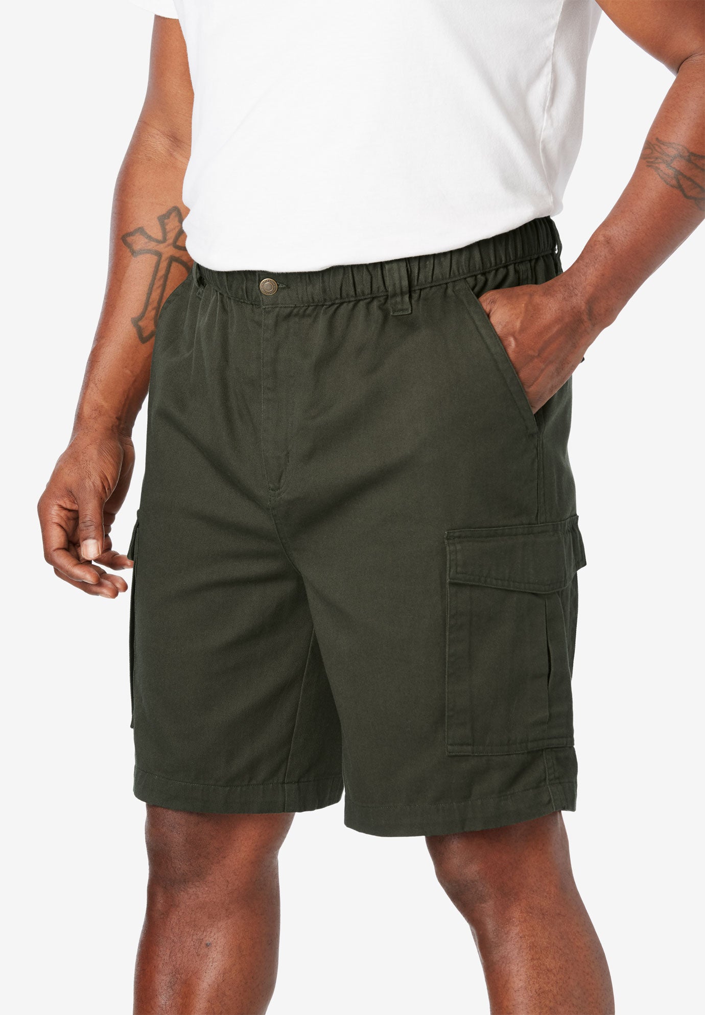 elastic waist cargo shorts womens