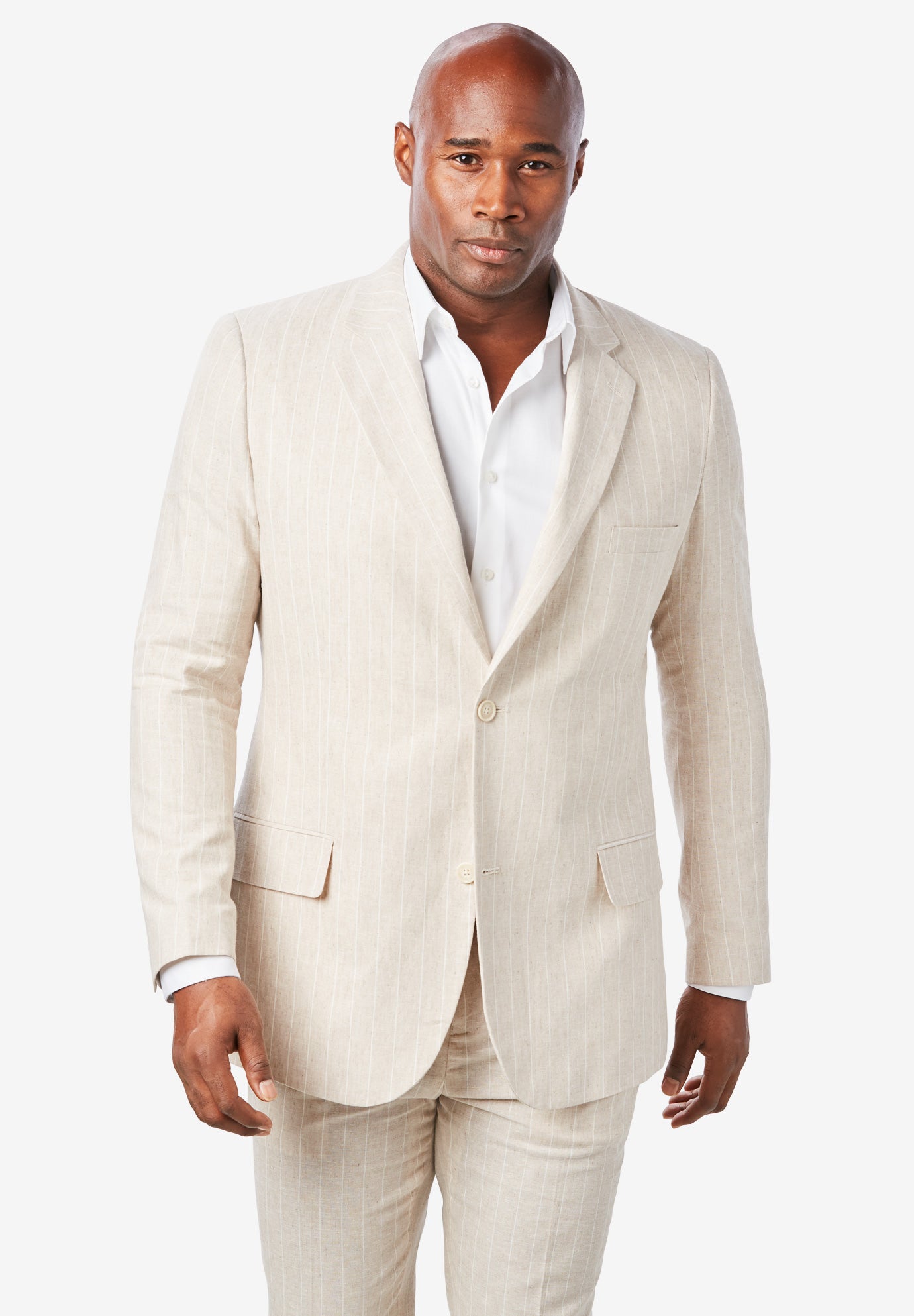 Linen Blend TwoButton Suit Jacket by KS Island™ Big and Tall Suiting