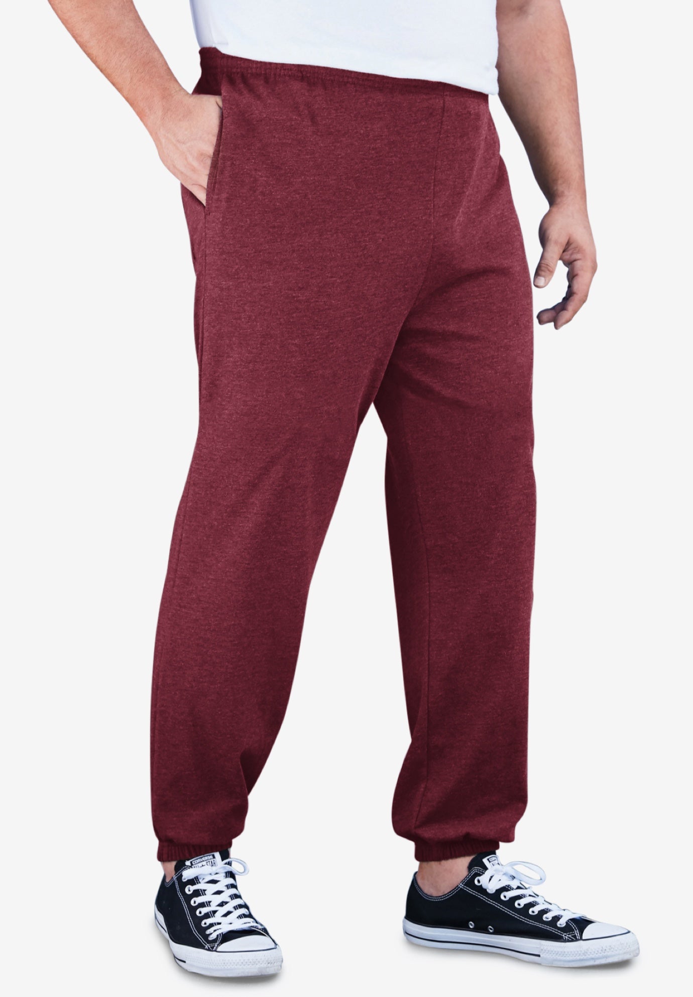 grey sweatpants with elastic ankles