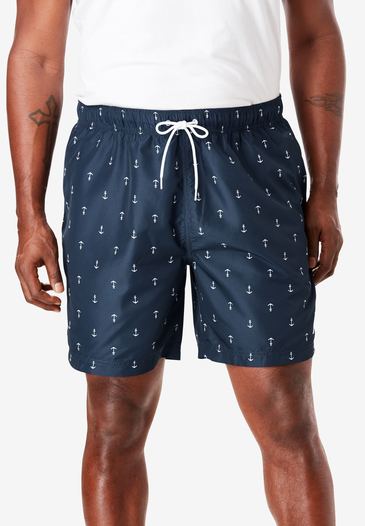 Nautica® Quick Dry Anchor Print Swim Shorts | Big and Tall Pants ...