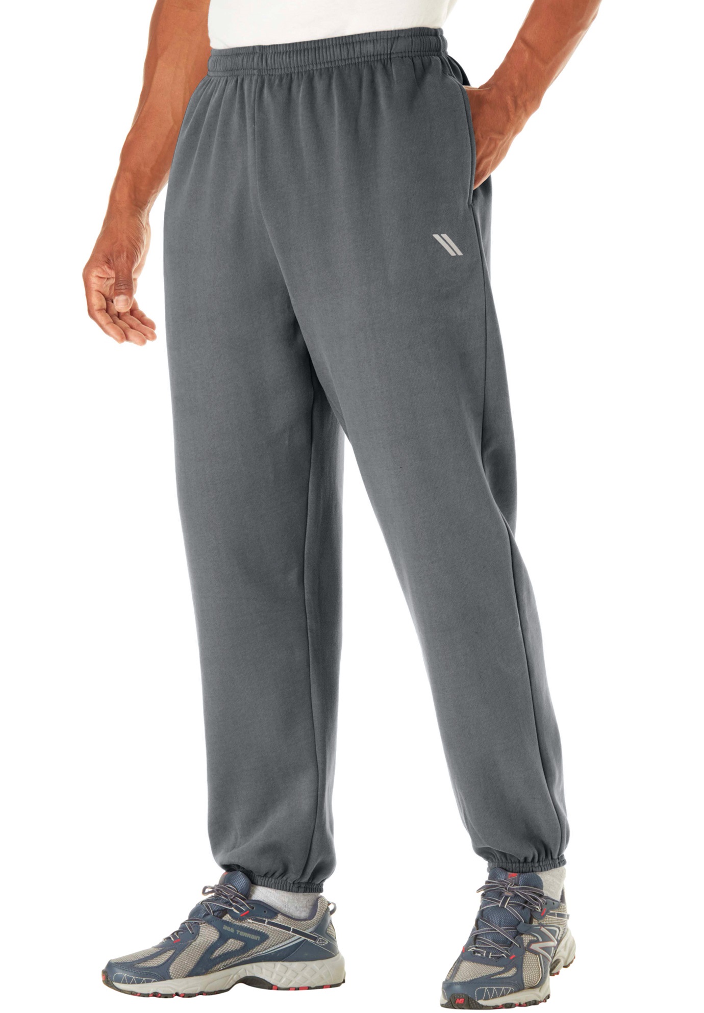 Wicking Fleece Elastic Cuff Pants by KS Sport™| Big and Tall Activewear ...