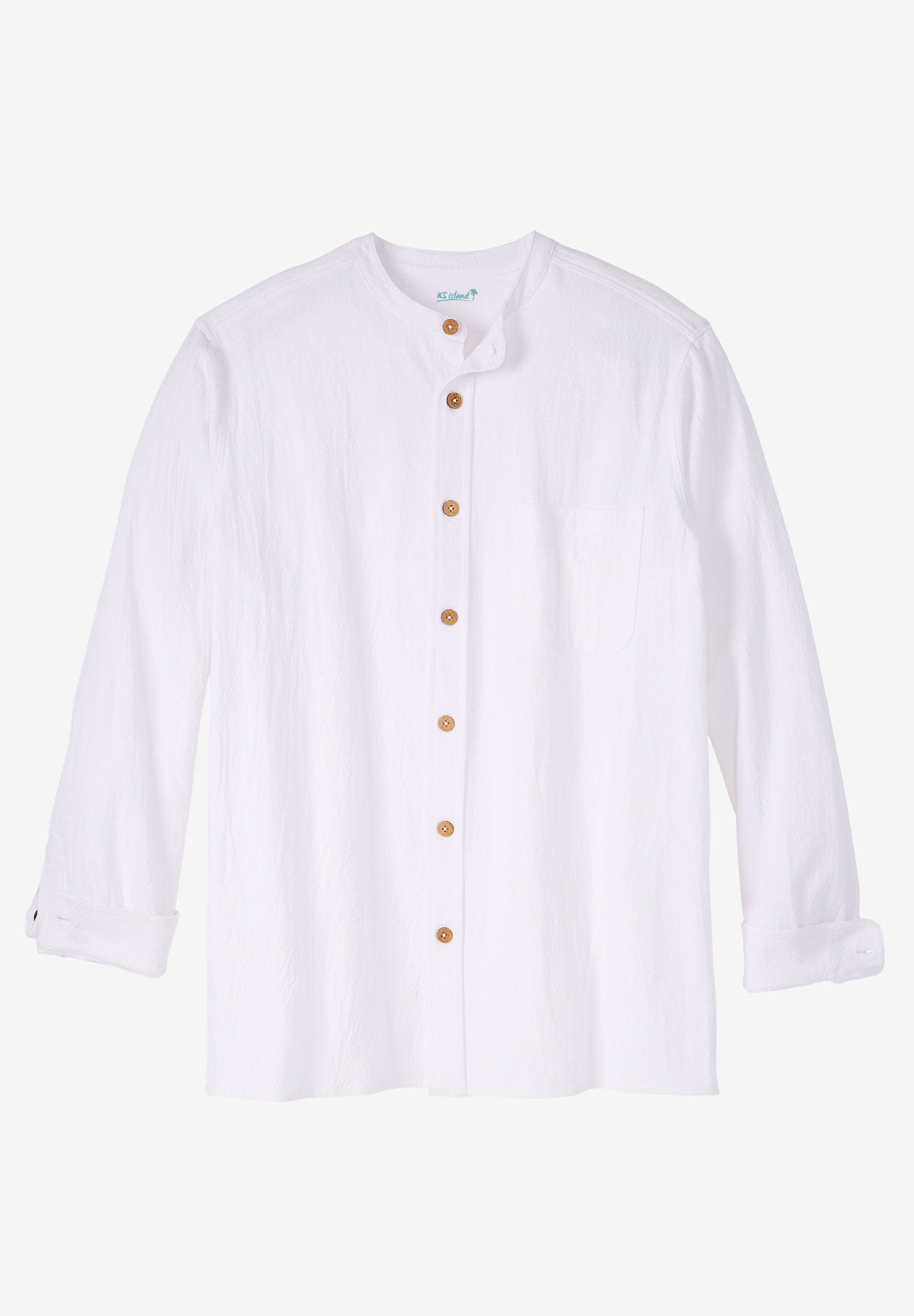 Gauze Mandarin Collar ButtonDown Shirt Fullbeauty Outlet
