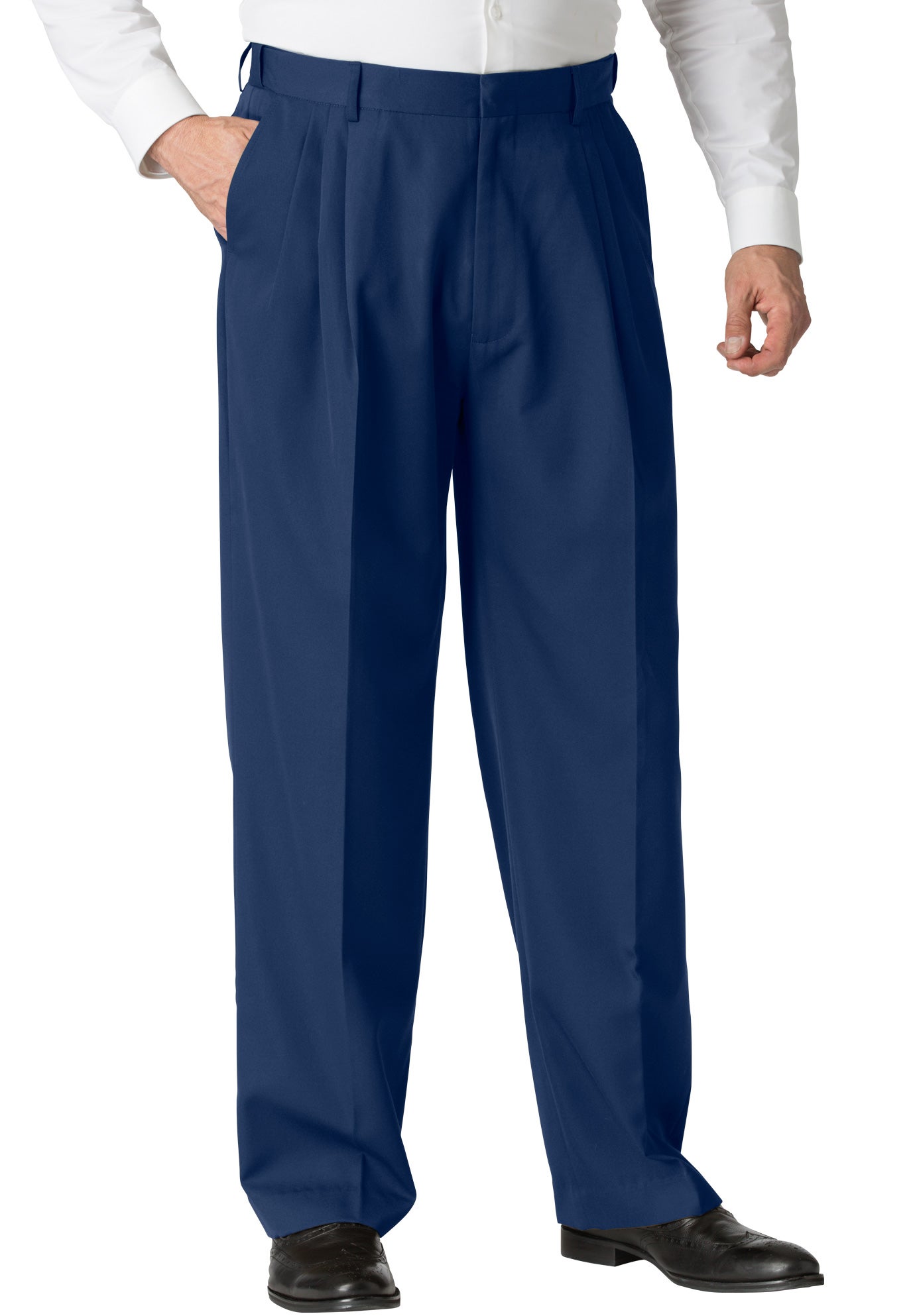 No Hassle® Triple-Pleat Expandable Dress Pants by KS Signature | Plus ...